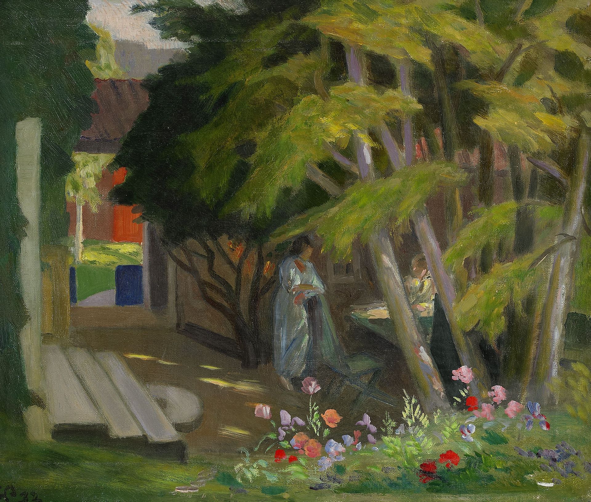 Garden with a woman by Georg Pauli