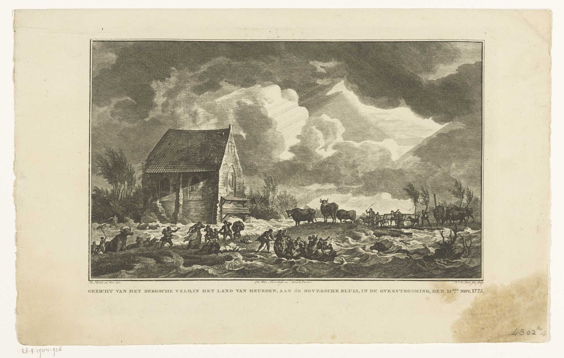 Overstroming van het Bergse Veld in het Land van Heusden, 15 november 1775 by Noach van der (II) Meer