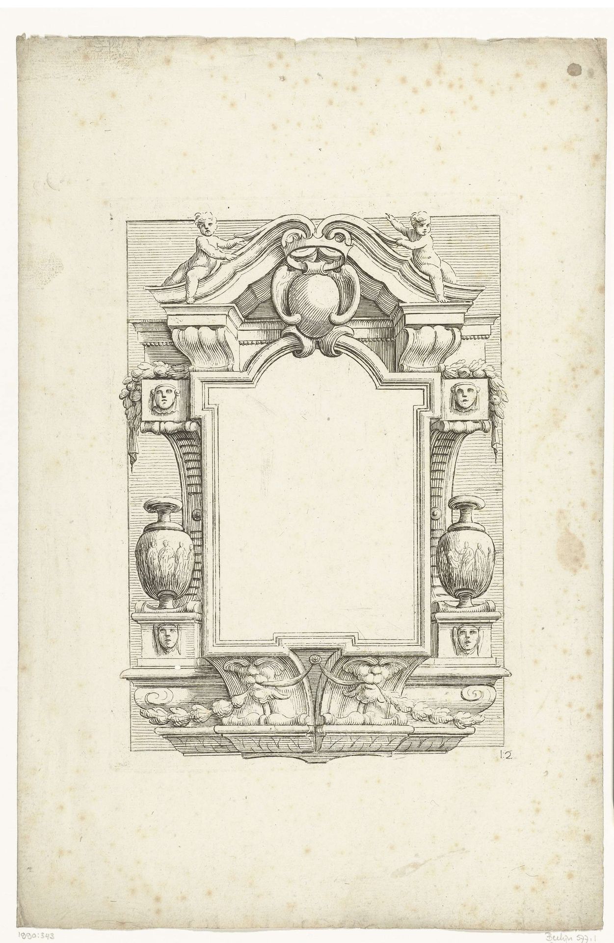 Epitaaf met rechthoekig compartiment by Lodovico Mattioli