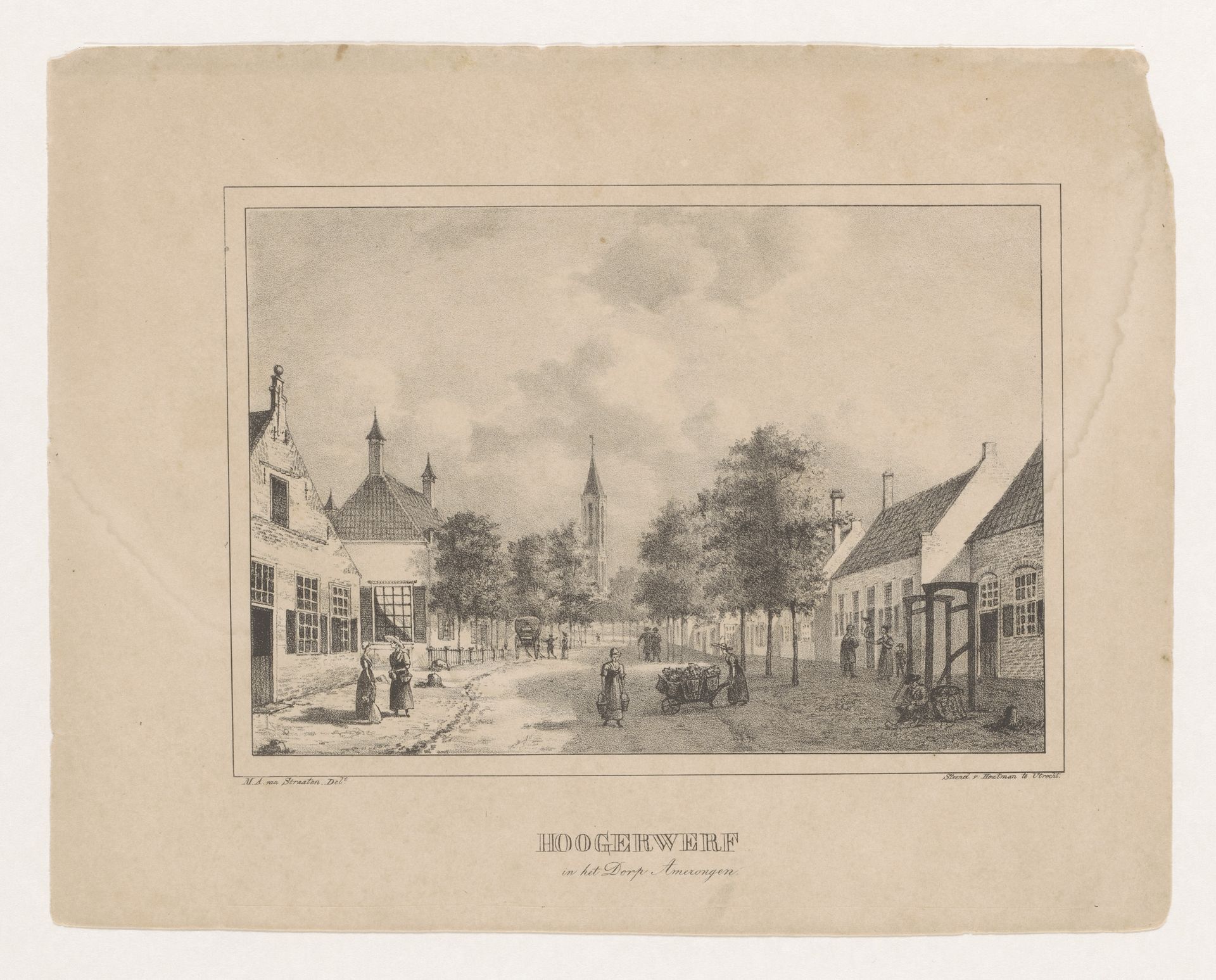 Dorpsgezicht te Amerongen by Marinus Adrianus van Straten