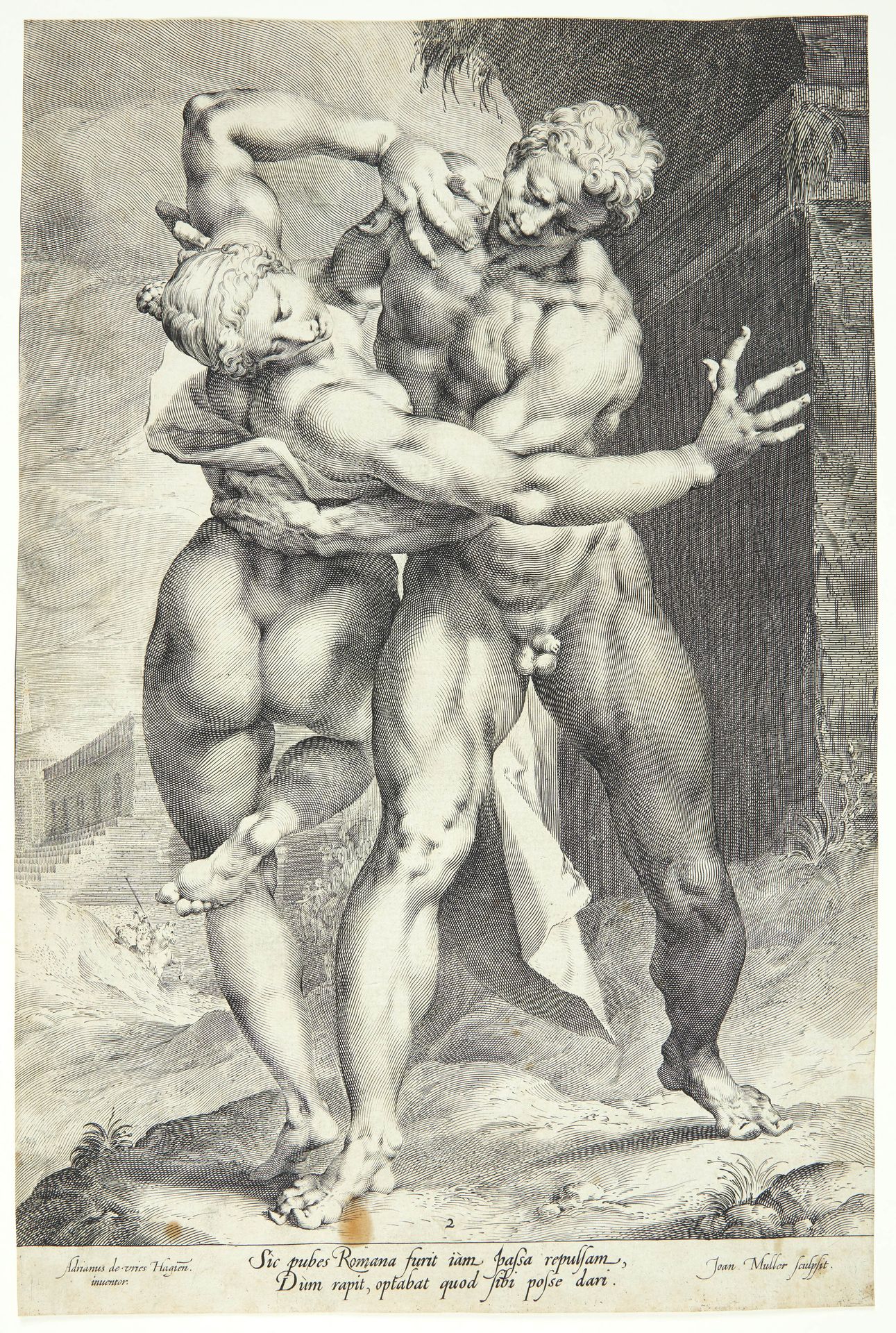 A Roman Abducting a Sabine Woman by Jan Harmensz. Muller