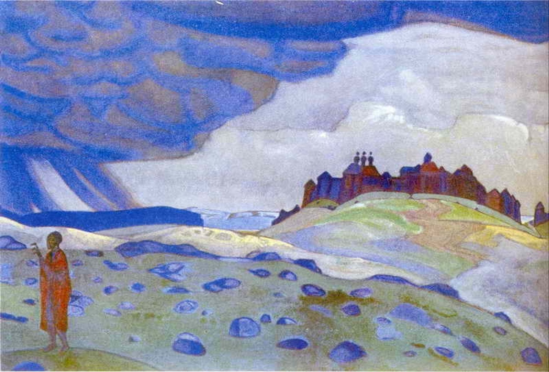 Procopius the Righteous removes a cloud of stone from the Great Ustyug by Nicholas Roerich