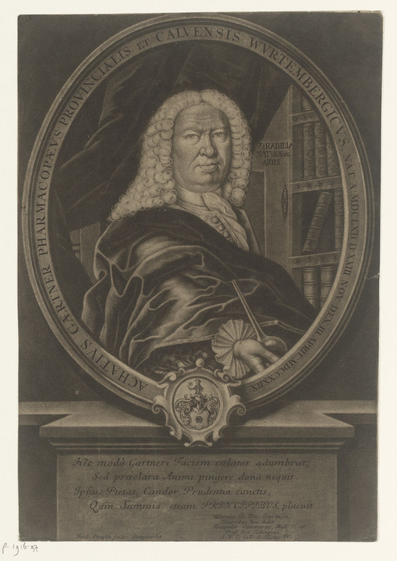 Portret van Achatius Gärtner by Ferdinand Stenglin