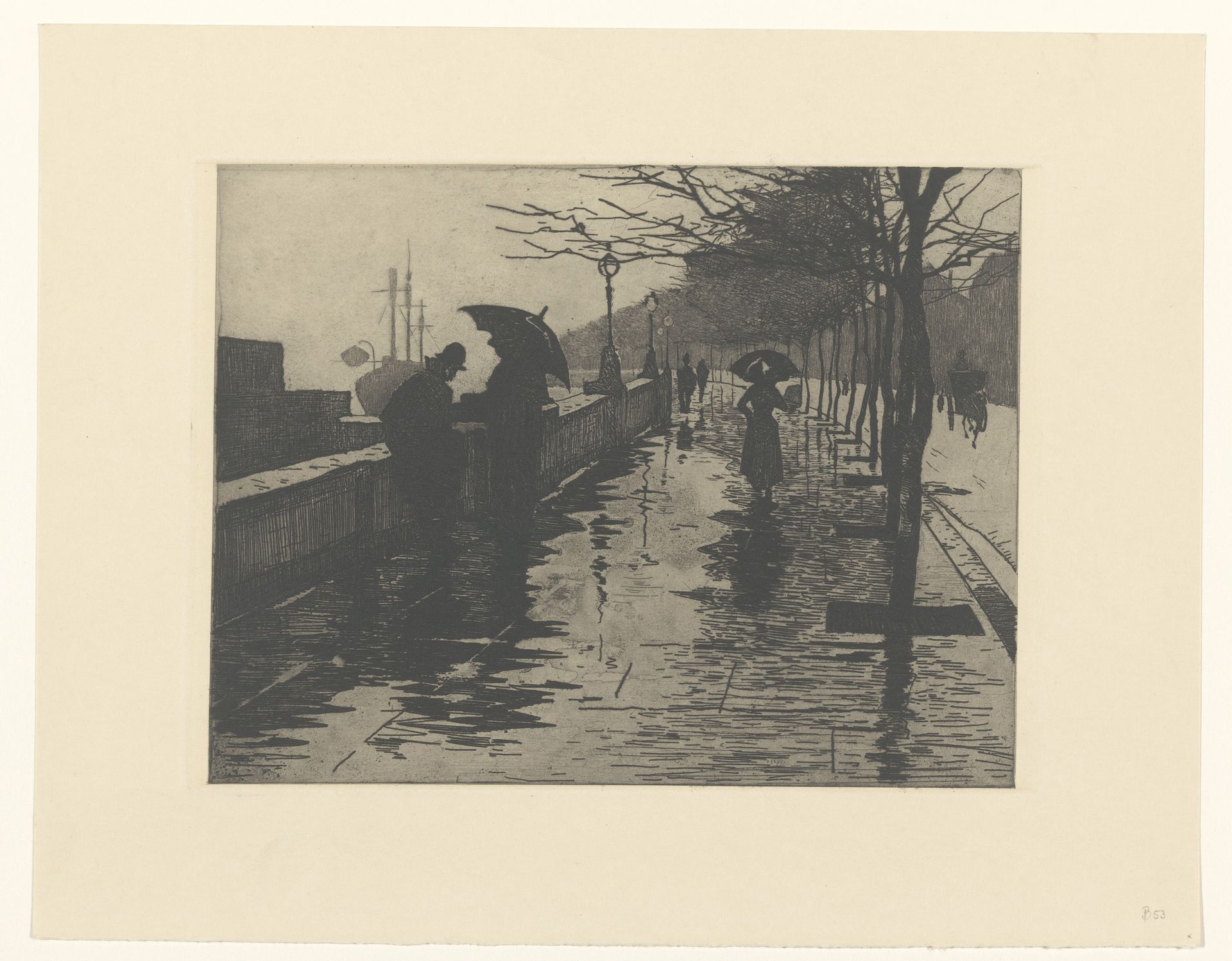 Gezicht op Victoria Embankment in Londen by Willem Witsen