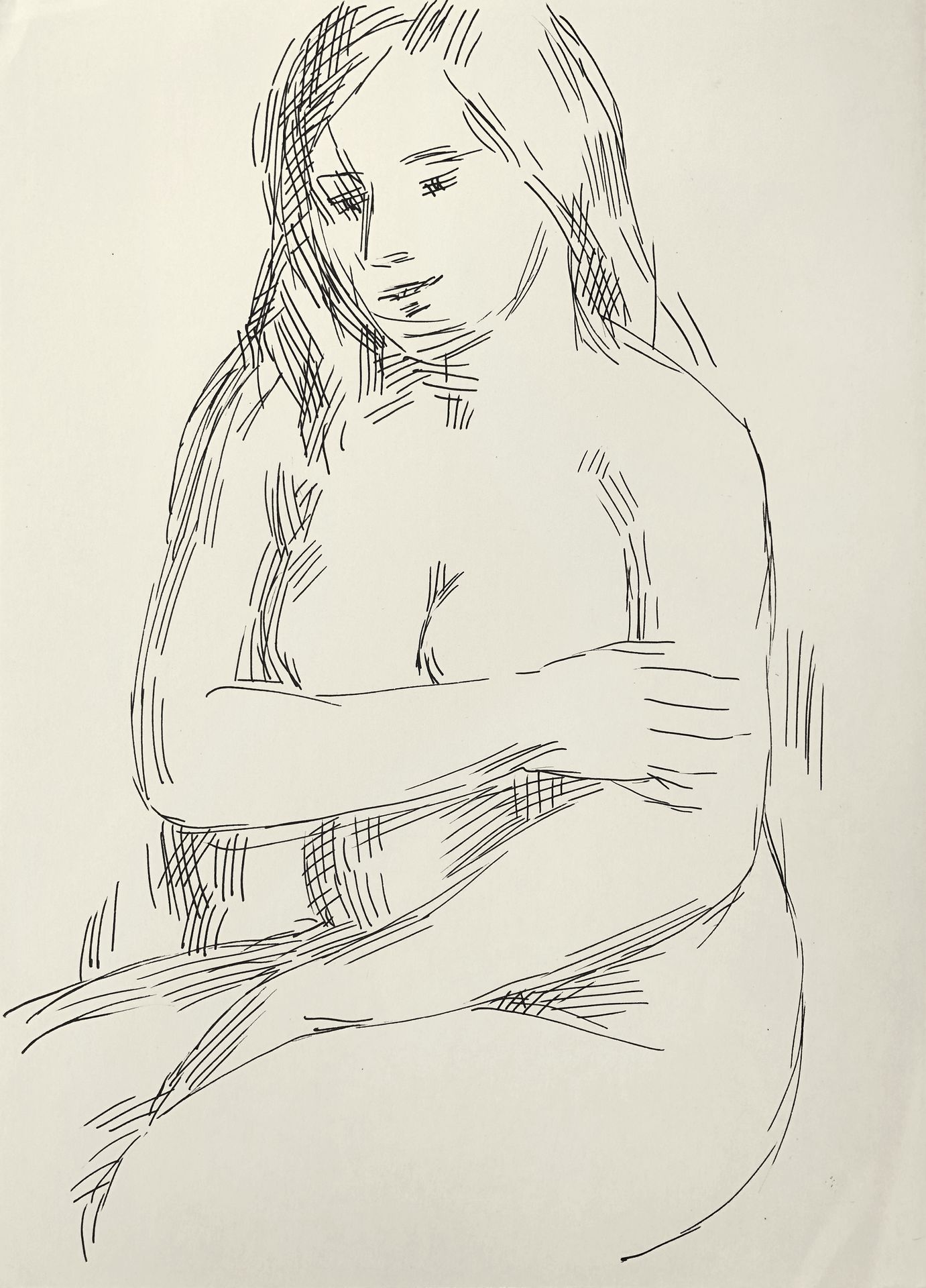 Nude sitting by Hryhorii Havrylenko