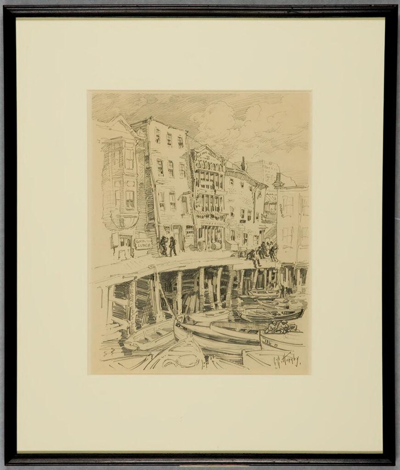 A Bit of Old Long Wharf, Boston by Lester George Hornby