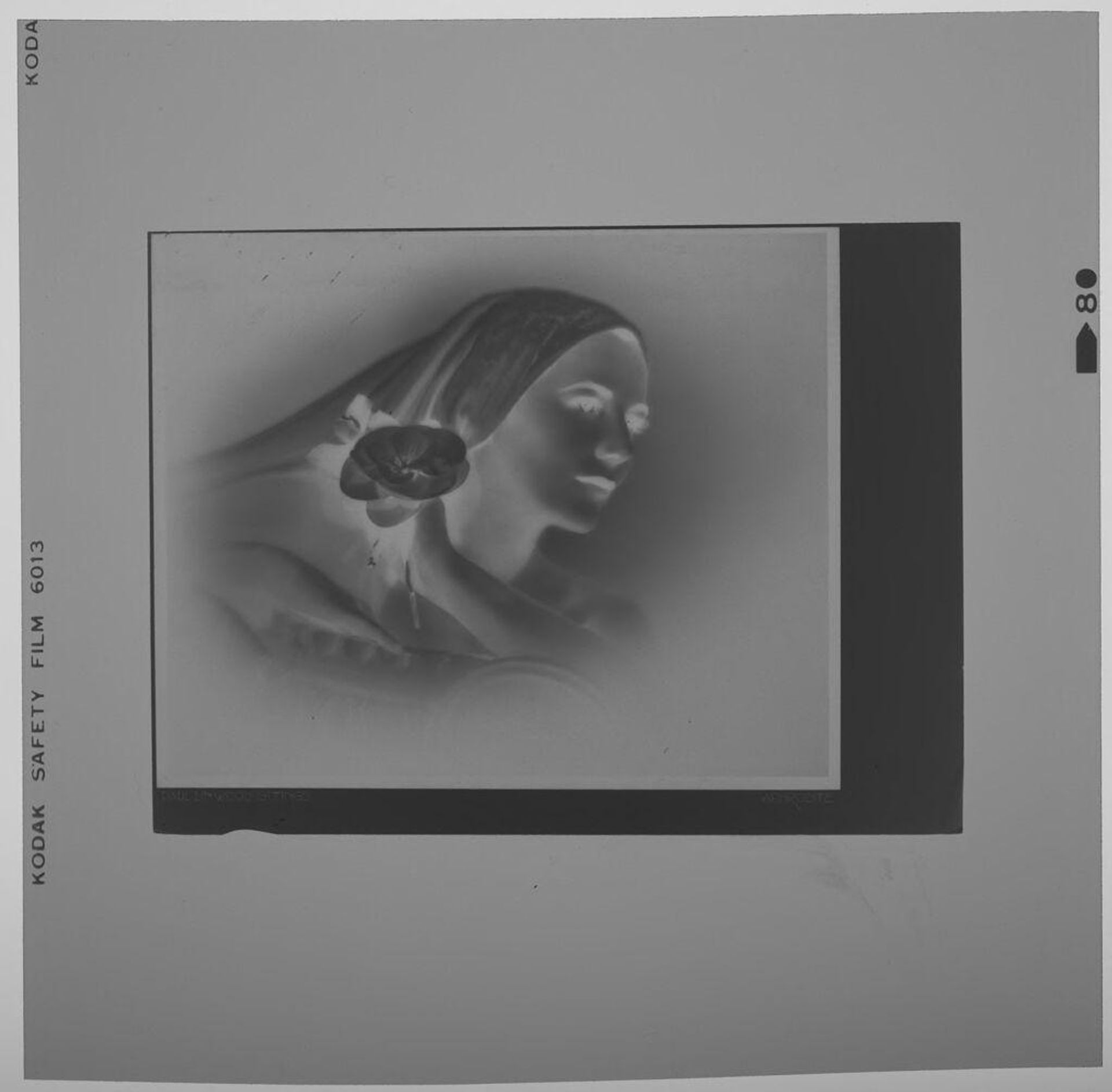 Untitled (photograph of "Aphrodite": woman with covering over hair and flower) by Paul Gittings