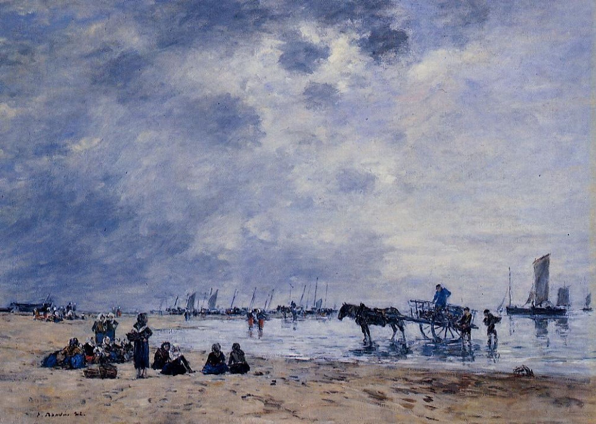 Berck, the Arrival of the Fishing Boats by Eugène Boudin