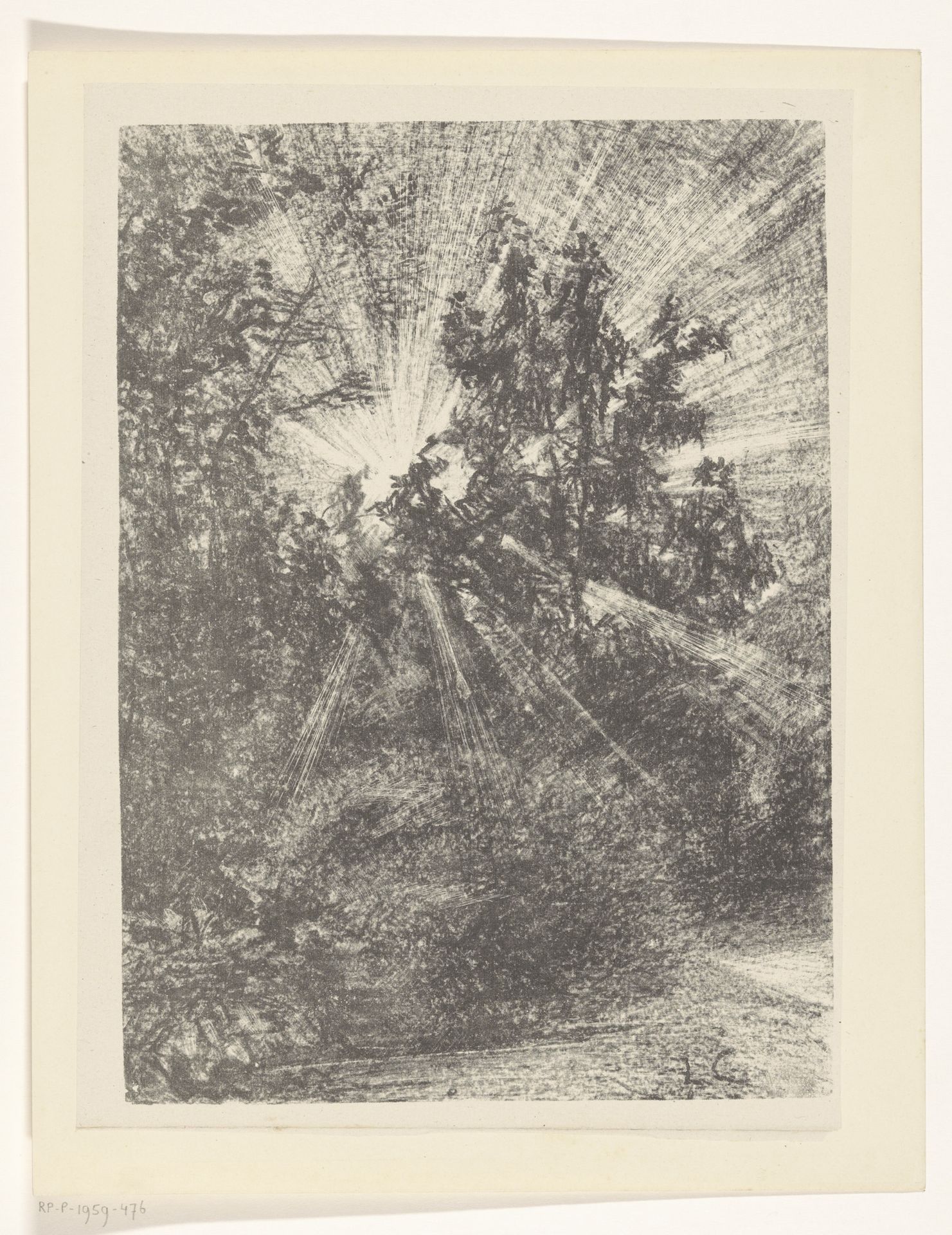 Doorbrekende zon in een tuin by Carel Adolph Lion Cachet