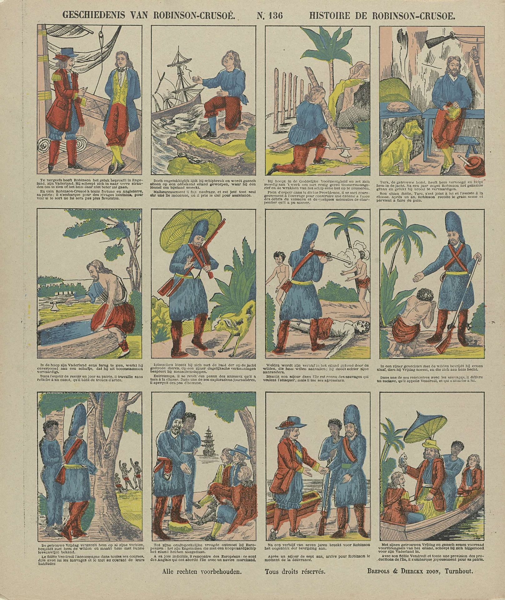Geschiedenis van Robinson-Crusoé / Histoire de Robinson-Crusoe by Brepols & Dierckx zoon