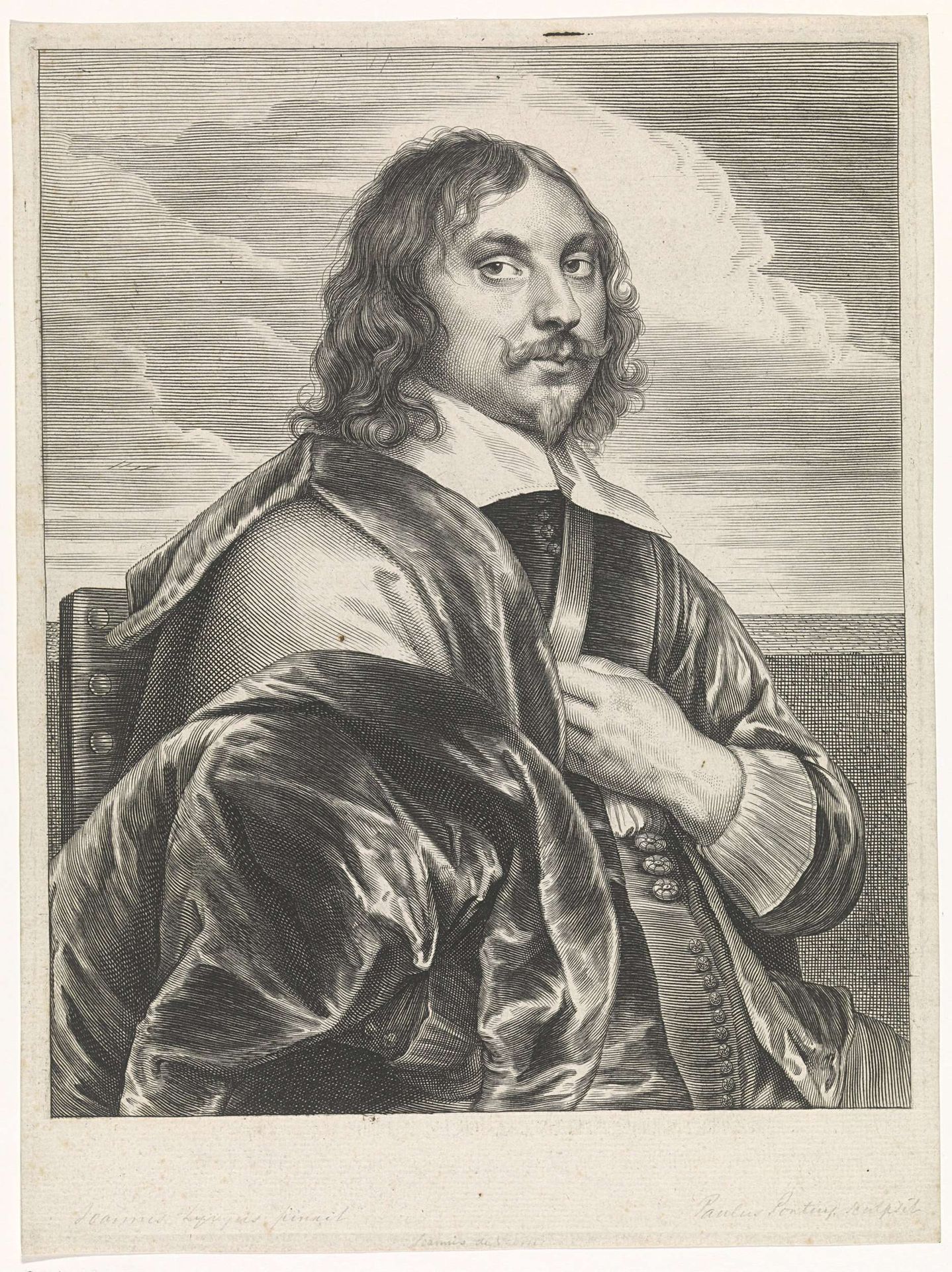 Portret van de schilder Jan Davidsz. de Heem by Paulus Pontius