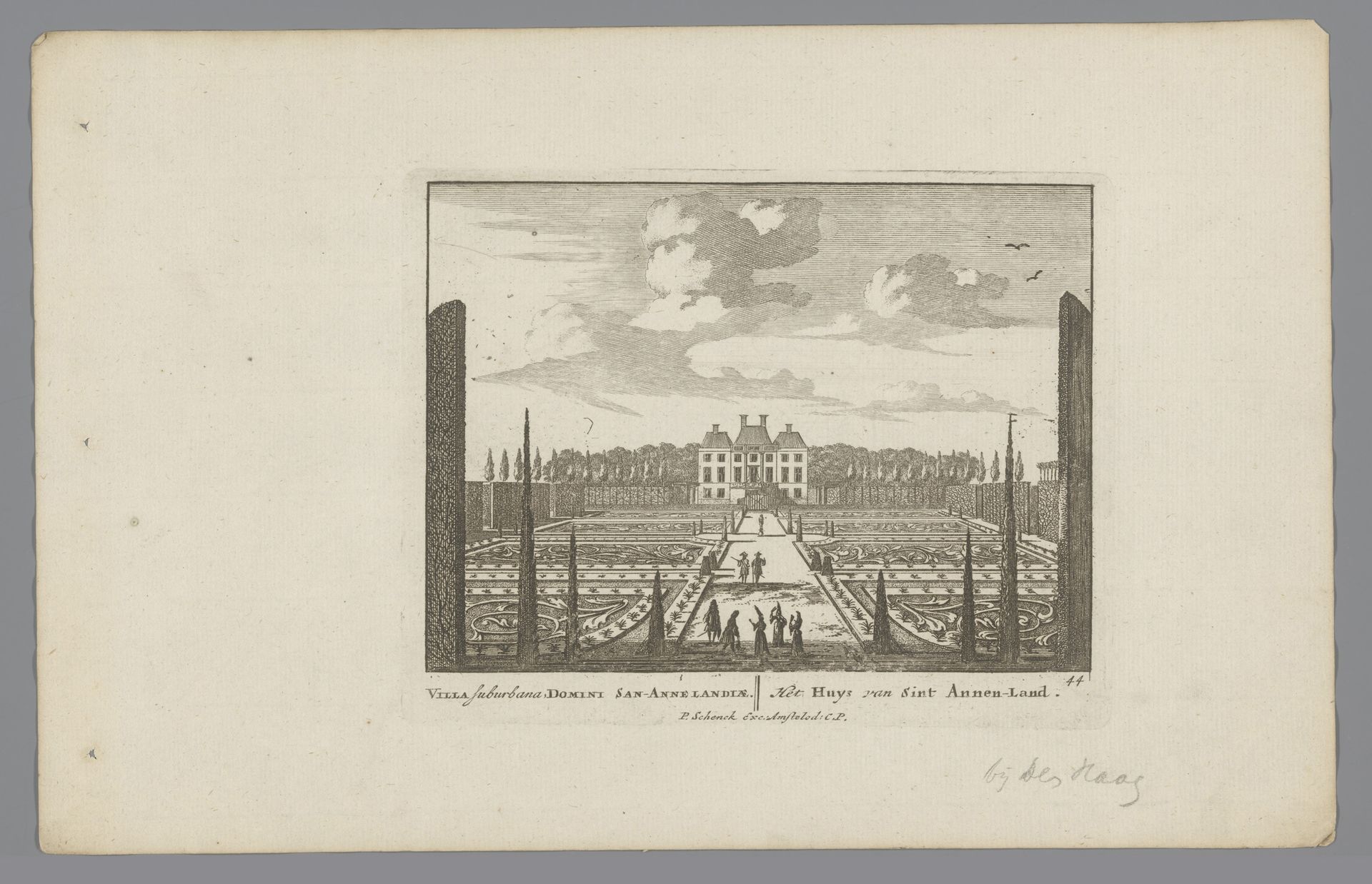 Gezicht op een buitenhuis in Sint-Annaland by Jan van Call