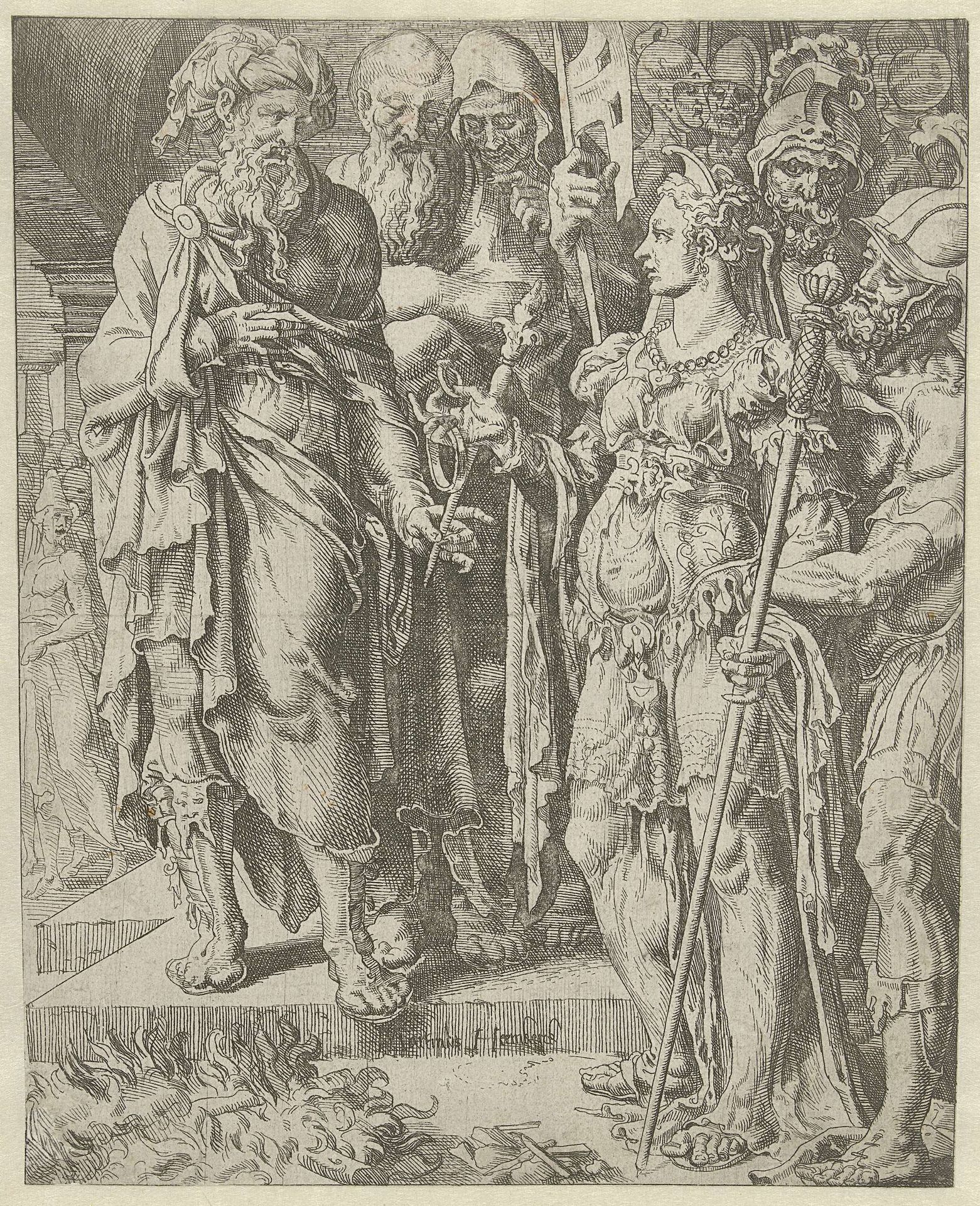 Tamar toont het onderpand by Dirck Volckertsz Coornhert