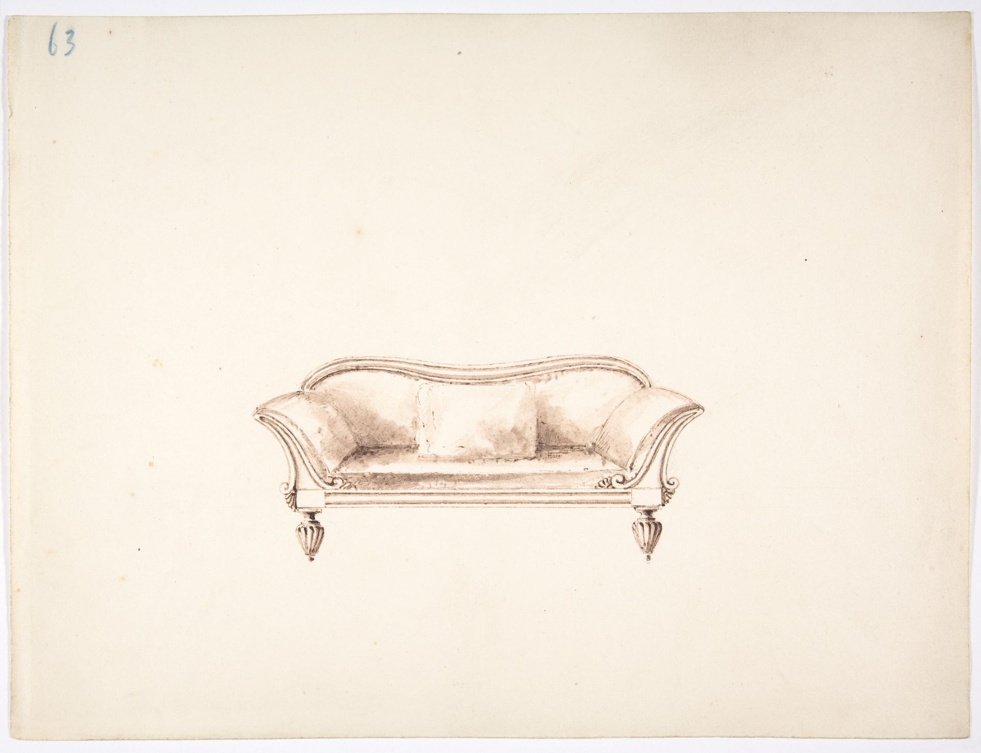 Design for a Sofa with Wing-like Arms by Anonymous