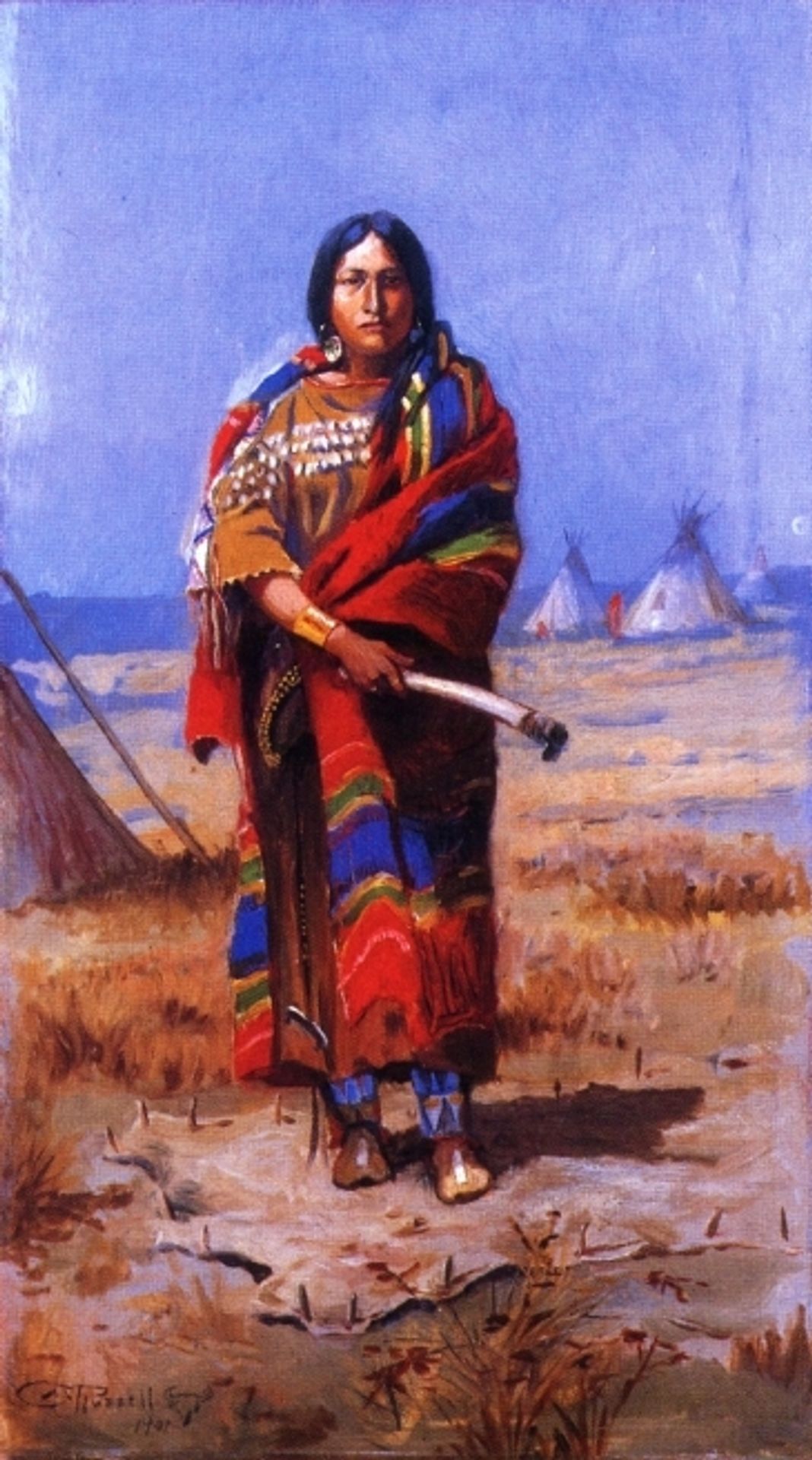 Indian Squaw by Charles M. Russell