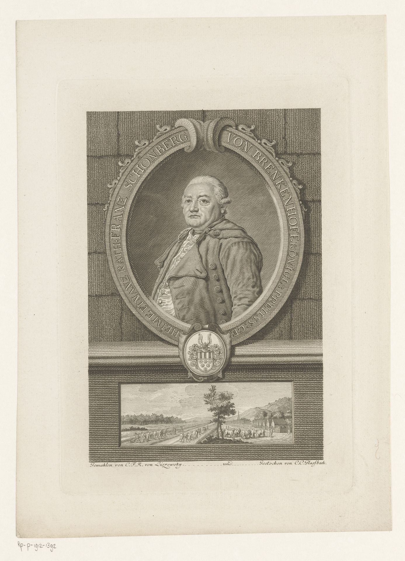 Portret van Franz Balthasar Schönberg von Brenkenhoff by Carl Christian Glassbach