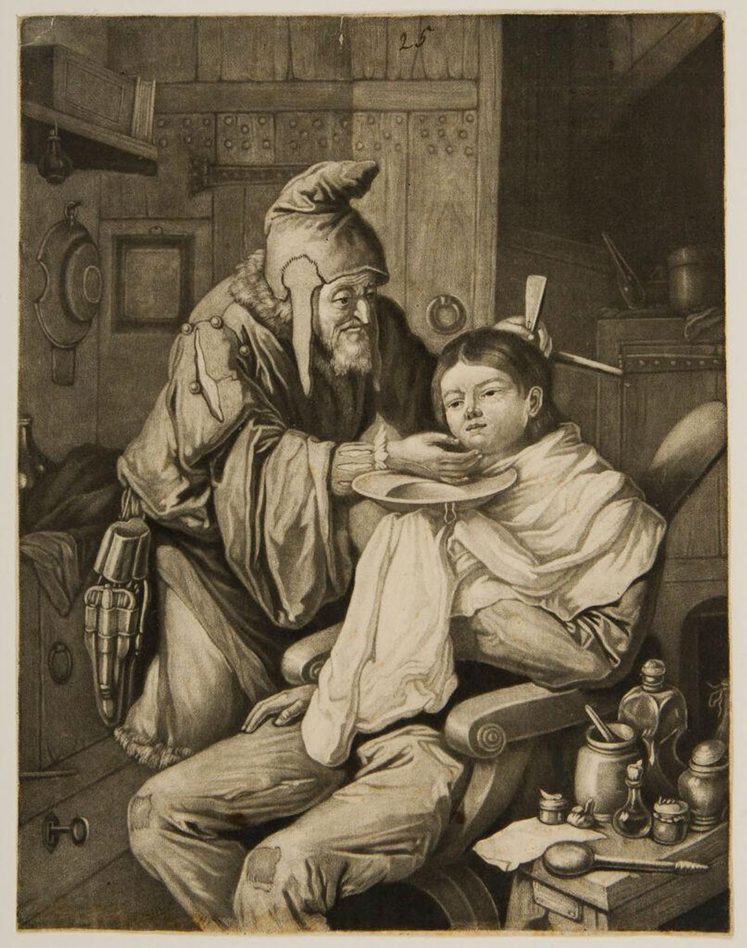 Village Barber by Jacobus Gole