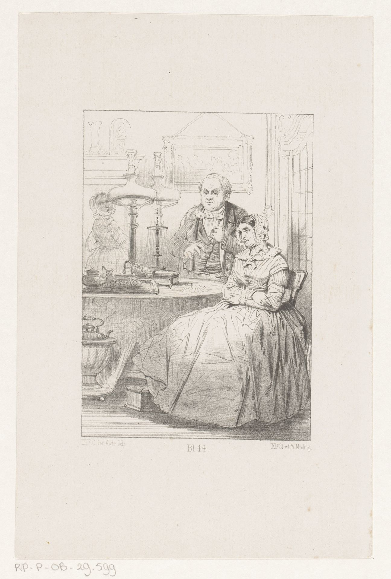 Twee mensen aan tafel by Herman Frederik Carel ten Kate