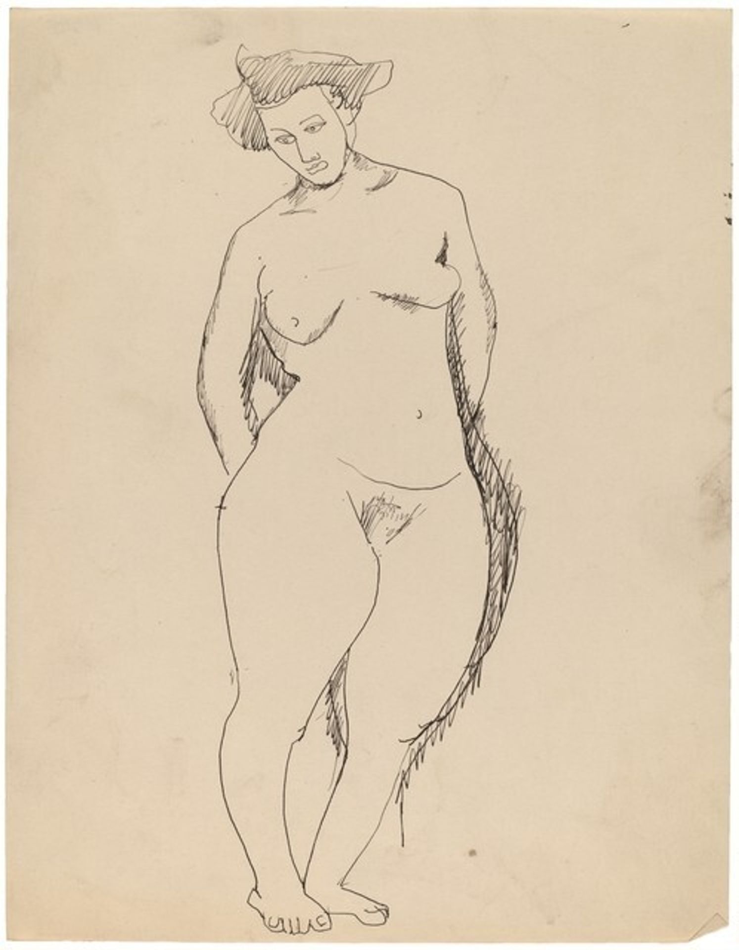 Standing Female Nude, Arms Behind Back, Gazing Down to Right by Mark Rothko
