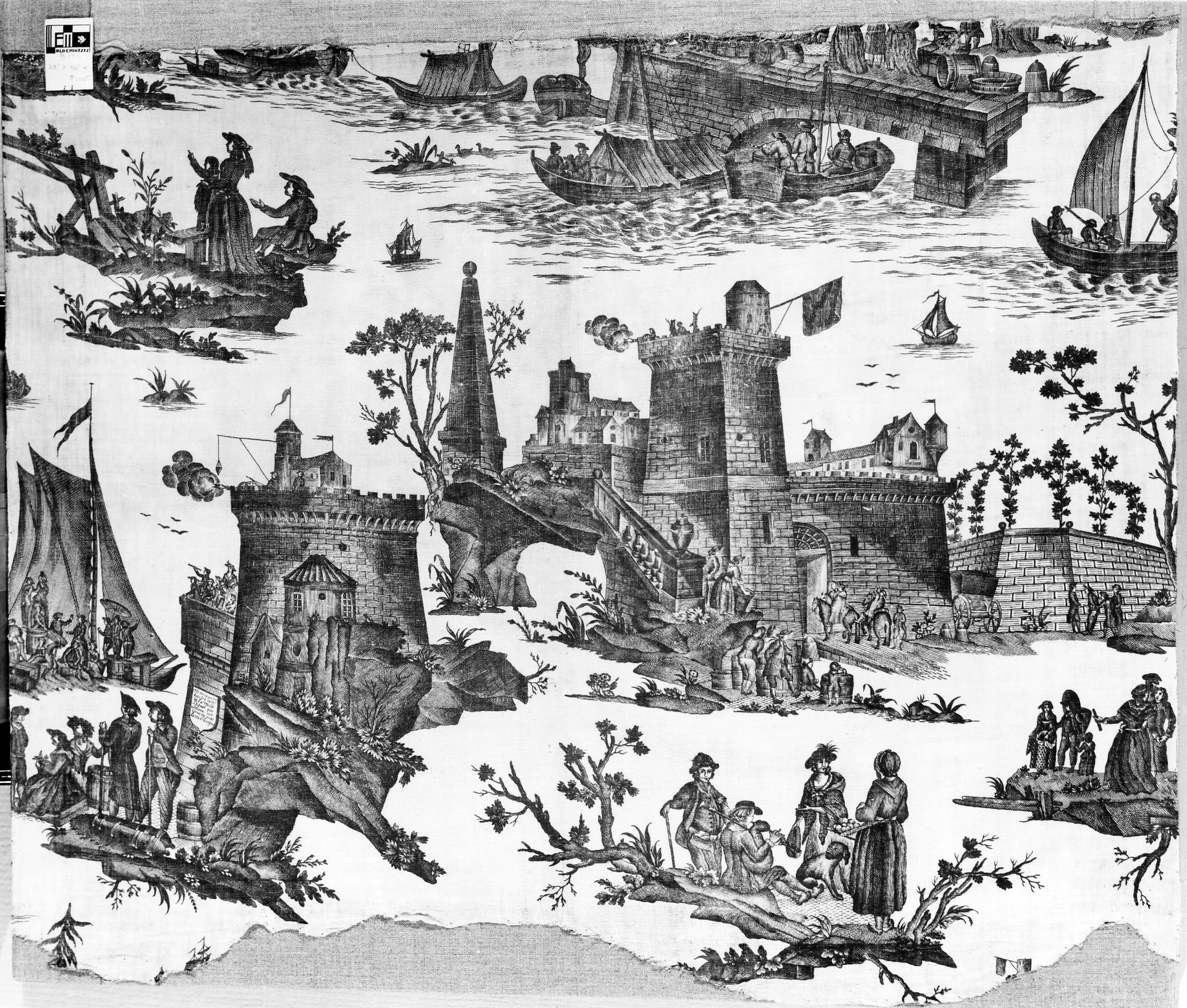 La Motte-Piquet Sauve un Convoi (Motte-Piquet Saves a Convoy) (Furnishing Fabric) by Pierre Ozanne