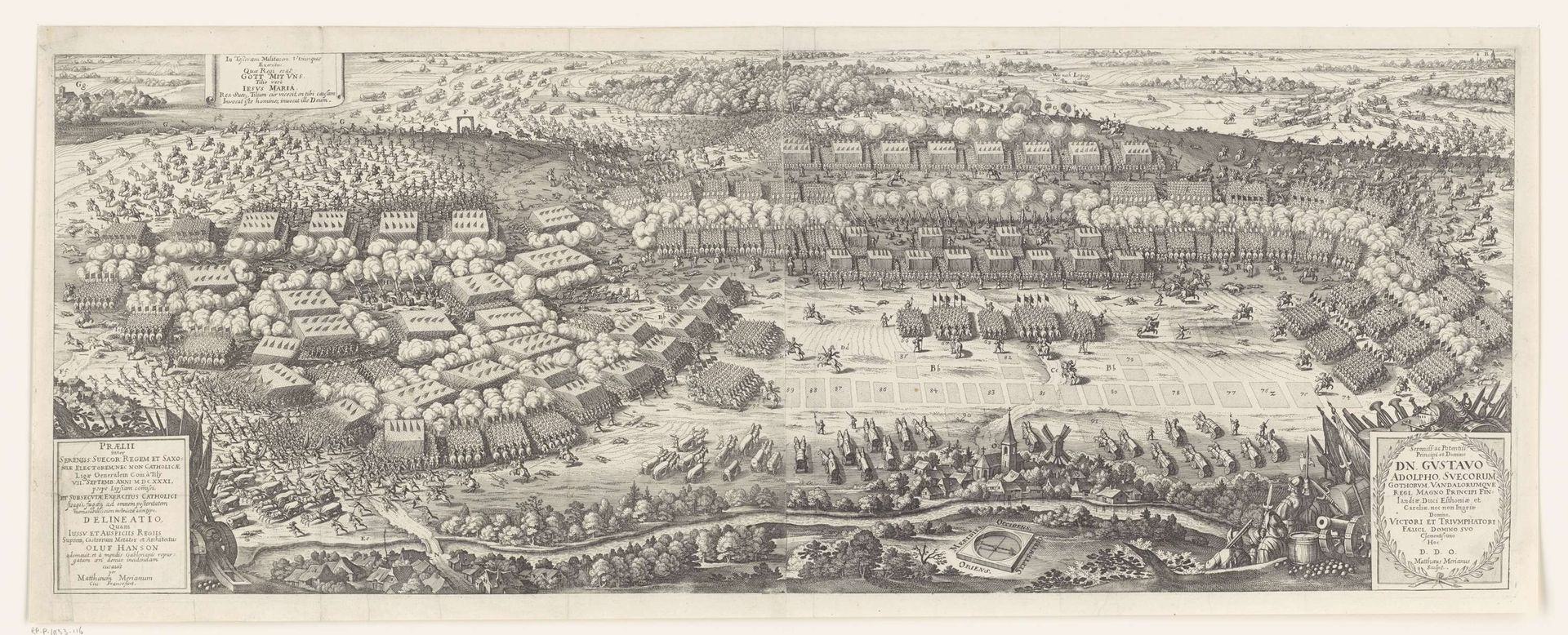 Slag bij Leipzig by Matthäus (I) Merian