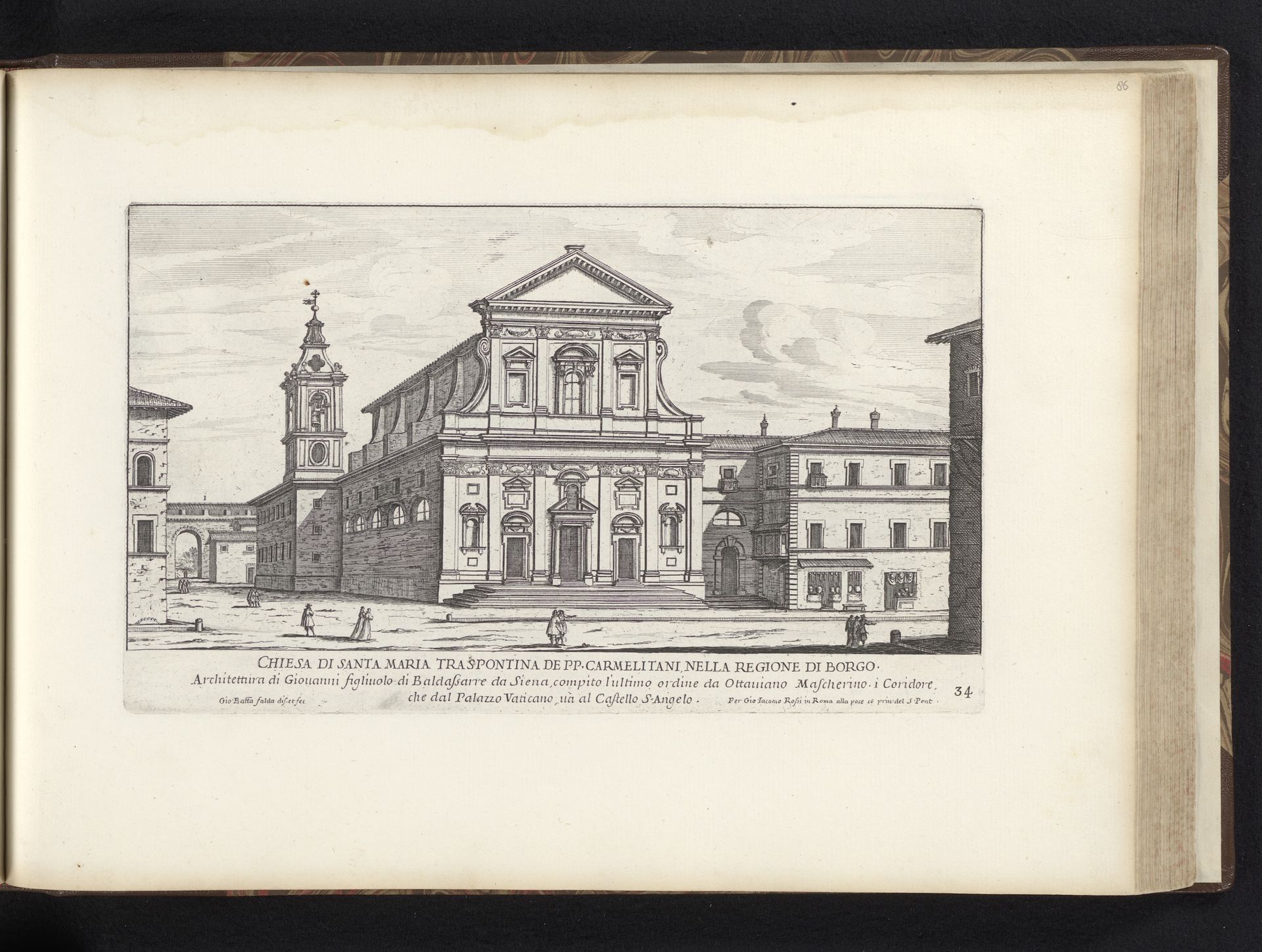 Chiesa di Santa Maria in Transpontina te Rome by Giovanni Battista Falda