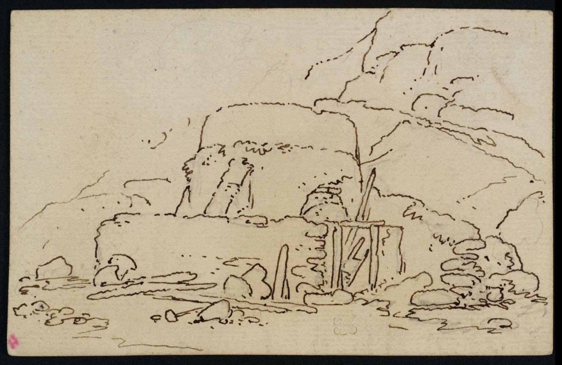 Study of a Lime Kiln at the Foot of St Vincent’s Rock, Avon Gorge by  Philip James De Loutherbourg