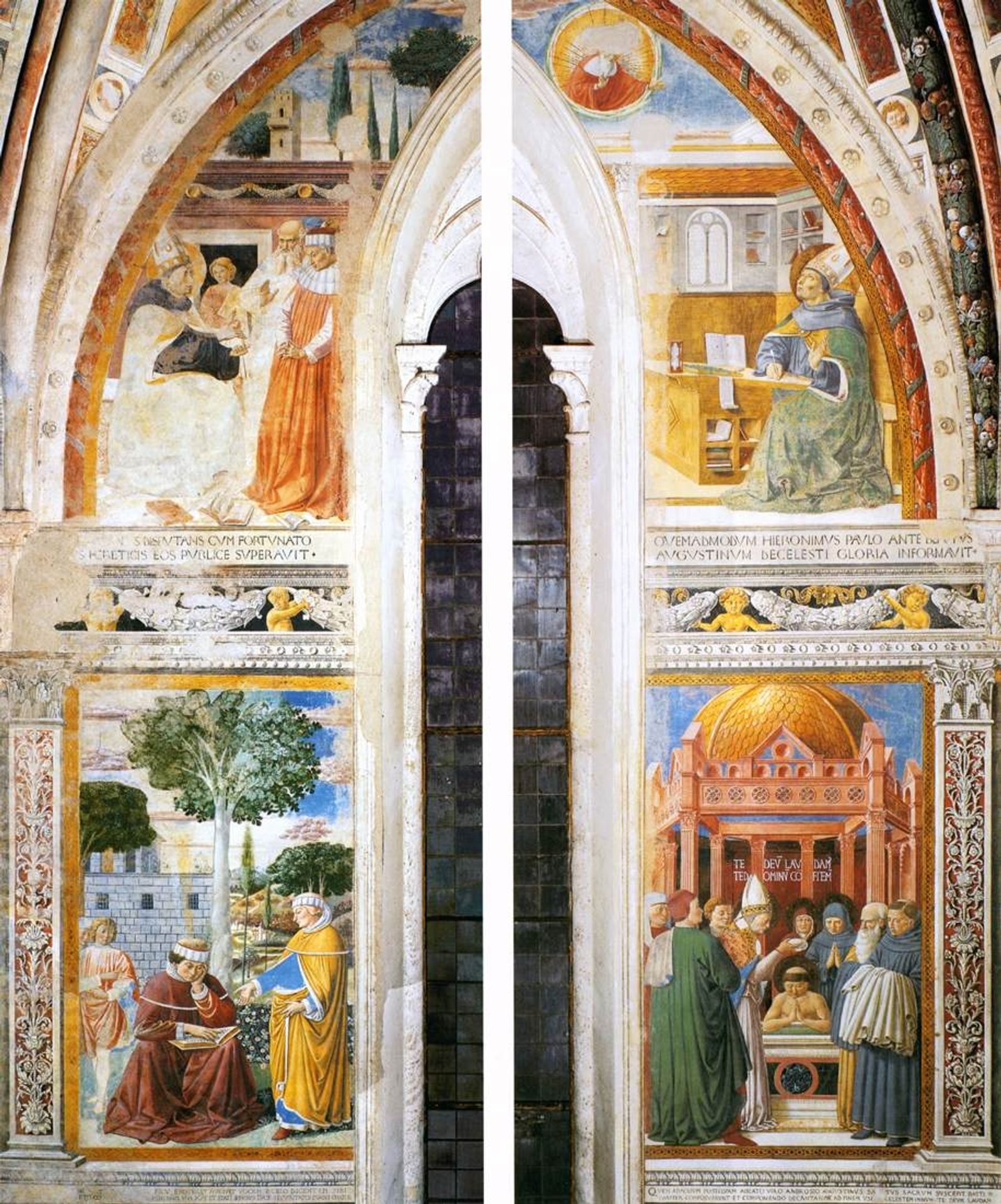 Upper Portions of the East (window) Wall by Benozzo Gozzoli