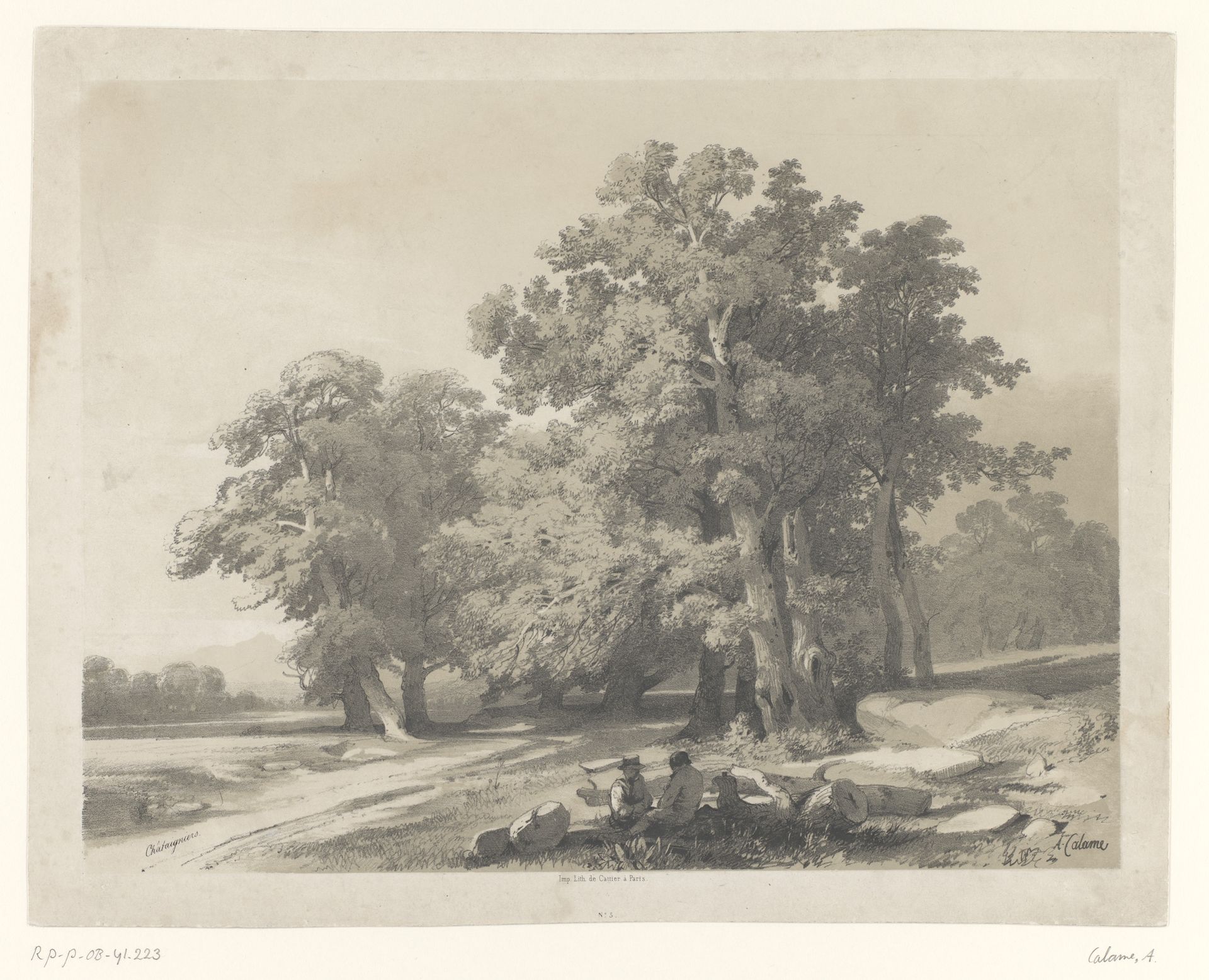 Landschap met kastanjebomen by Alexandre Calame