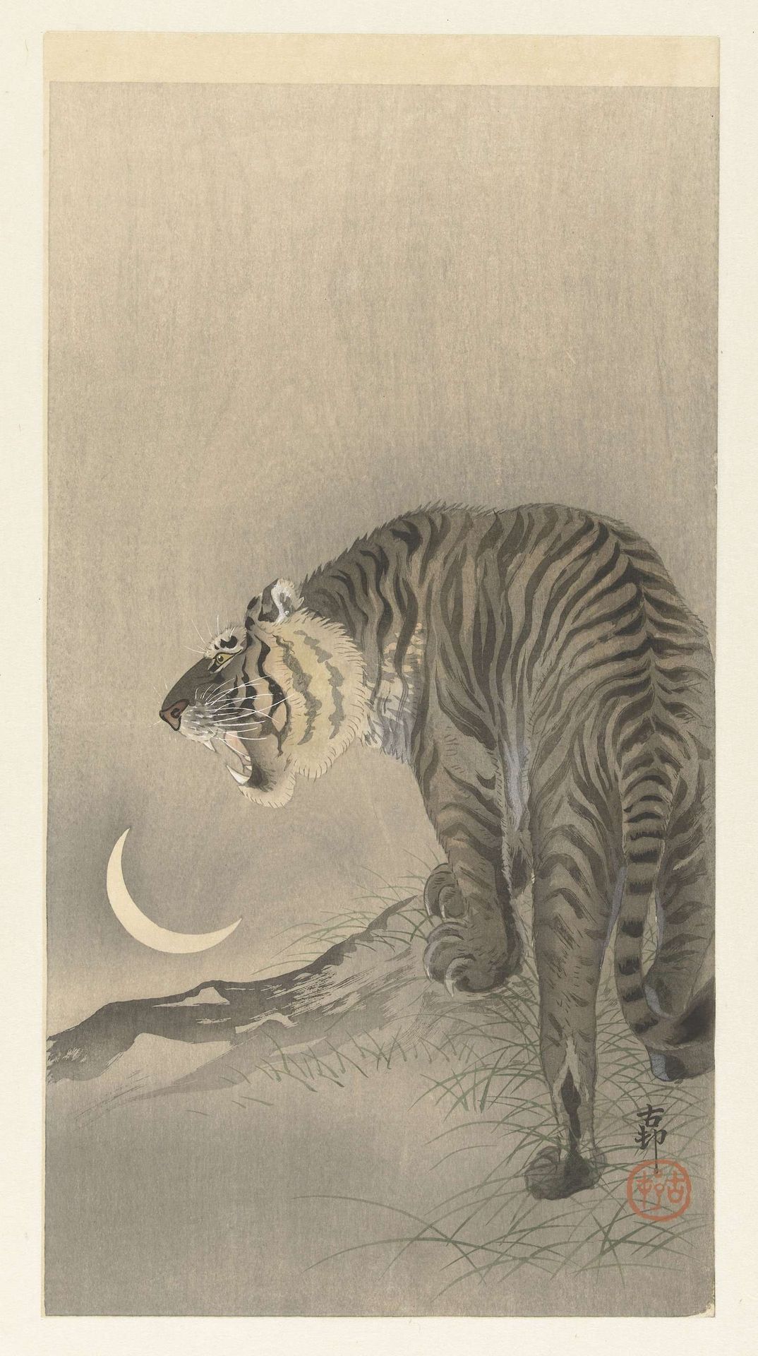 Brullende tijger by Ohara Koson