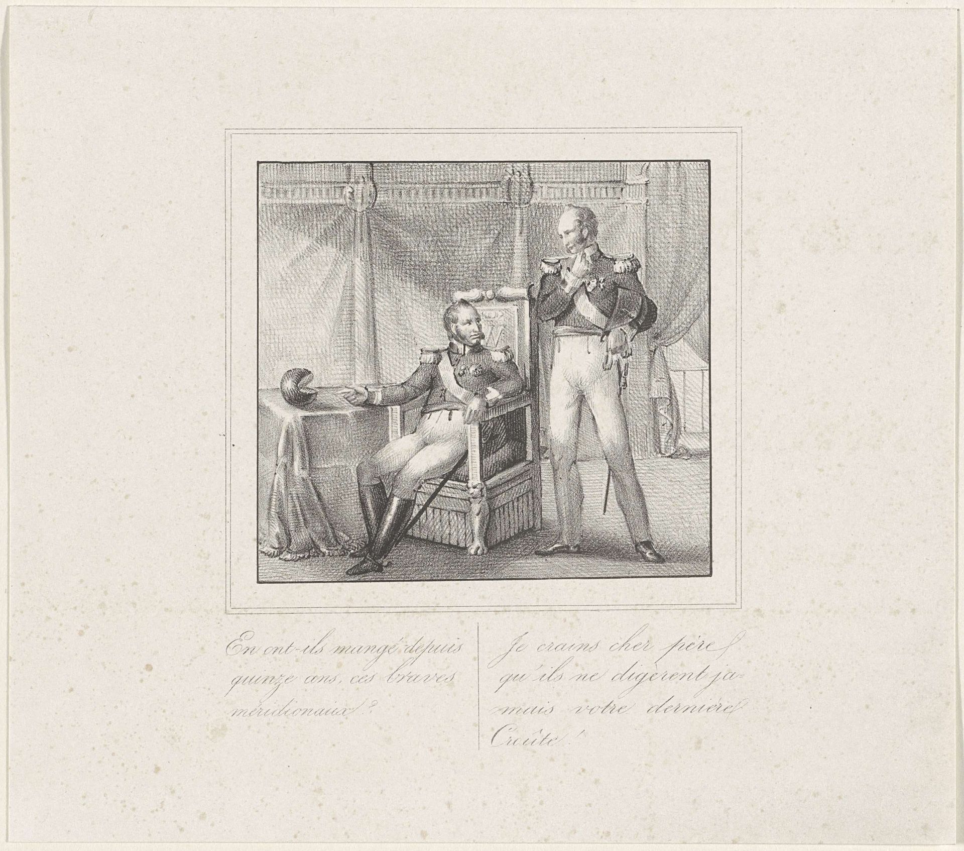 Willem I en de aangesneden kaas, 1830 by Anonymous