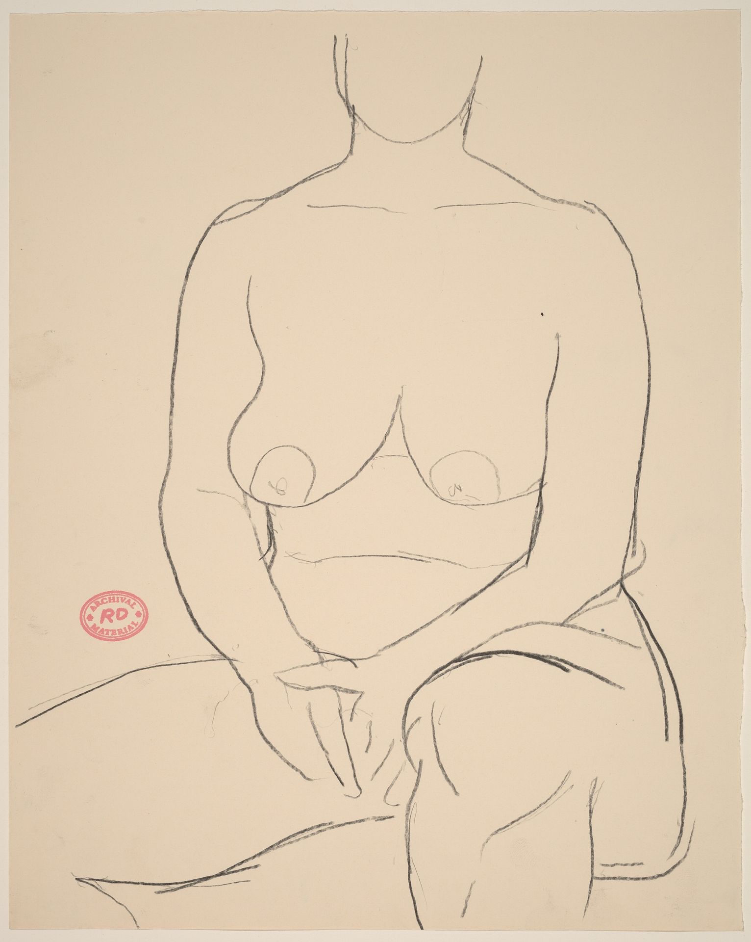 Untitled [seated nude with her hands clasped in her lap] by Richard Diebenkorn