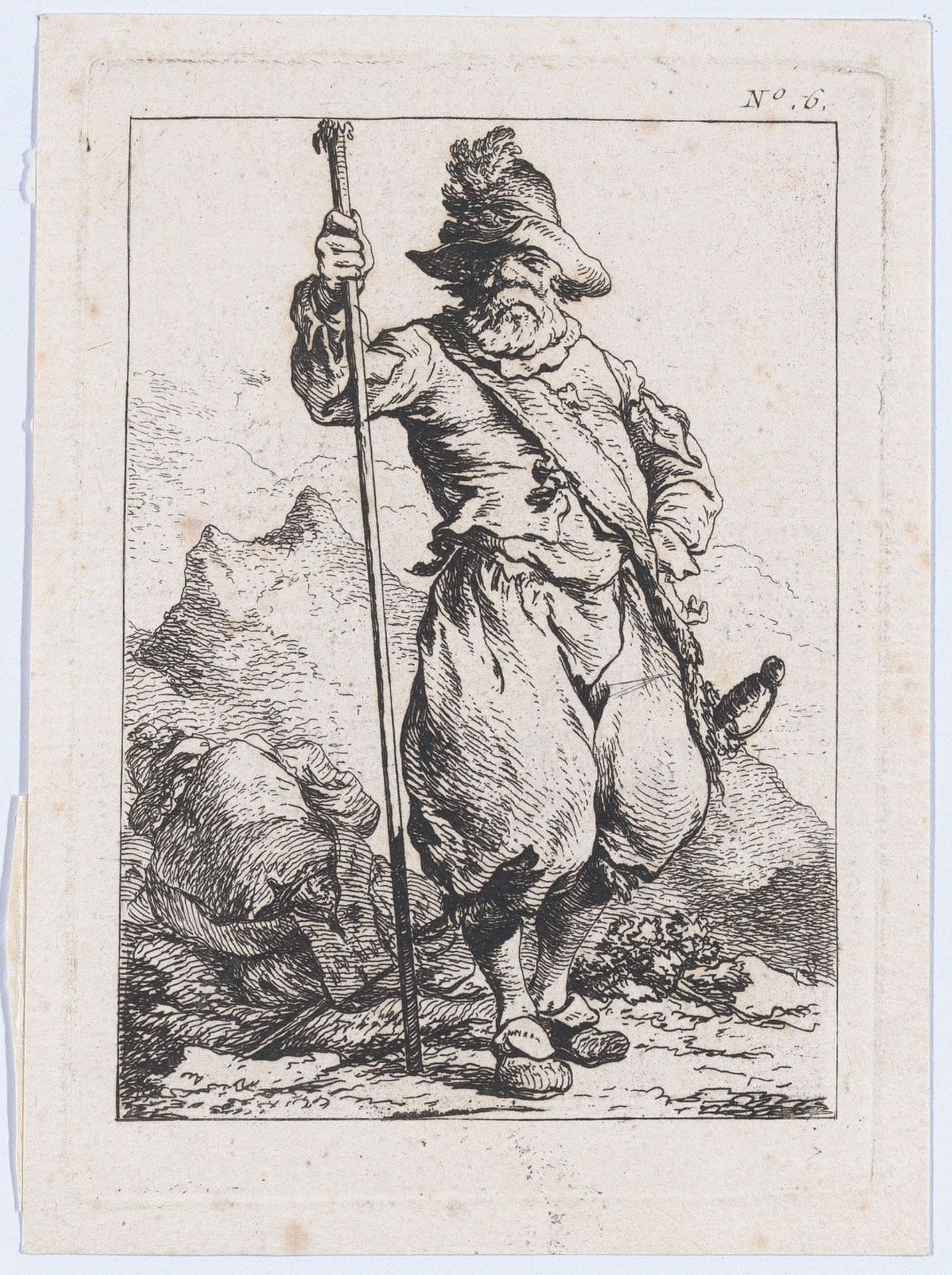 Standing Man Holding a Lance by Philippe Jacques de Loutherbourg