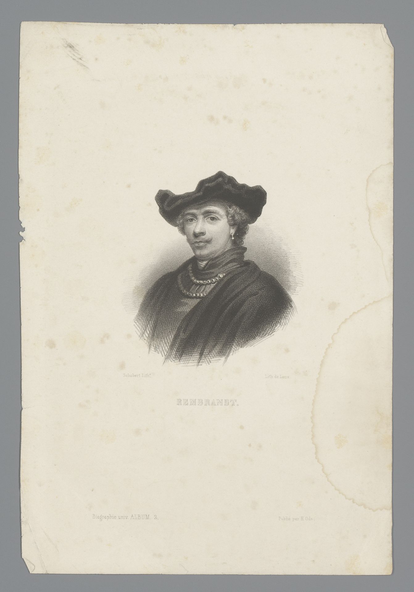 Portret van Rembrandt van Rijn by Joseph Schubert