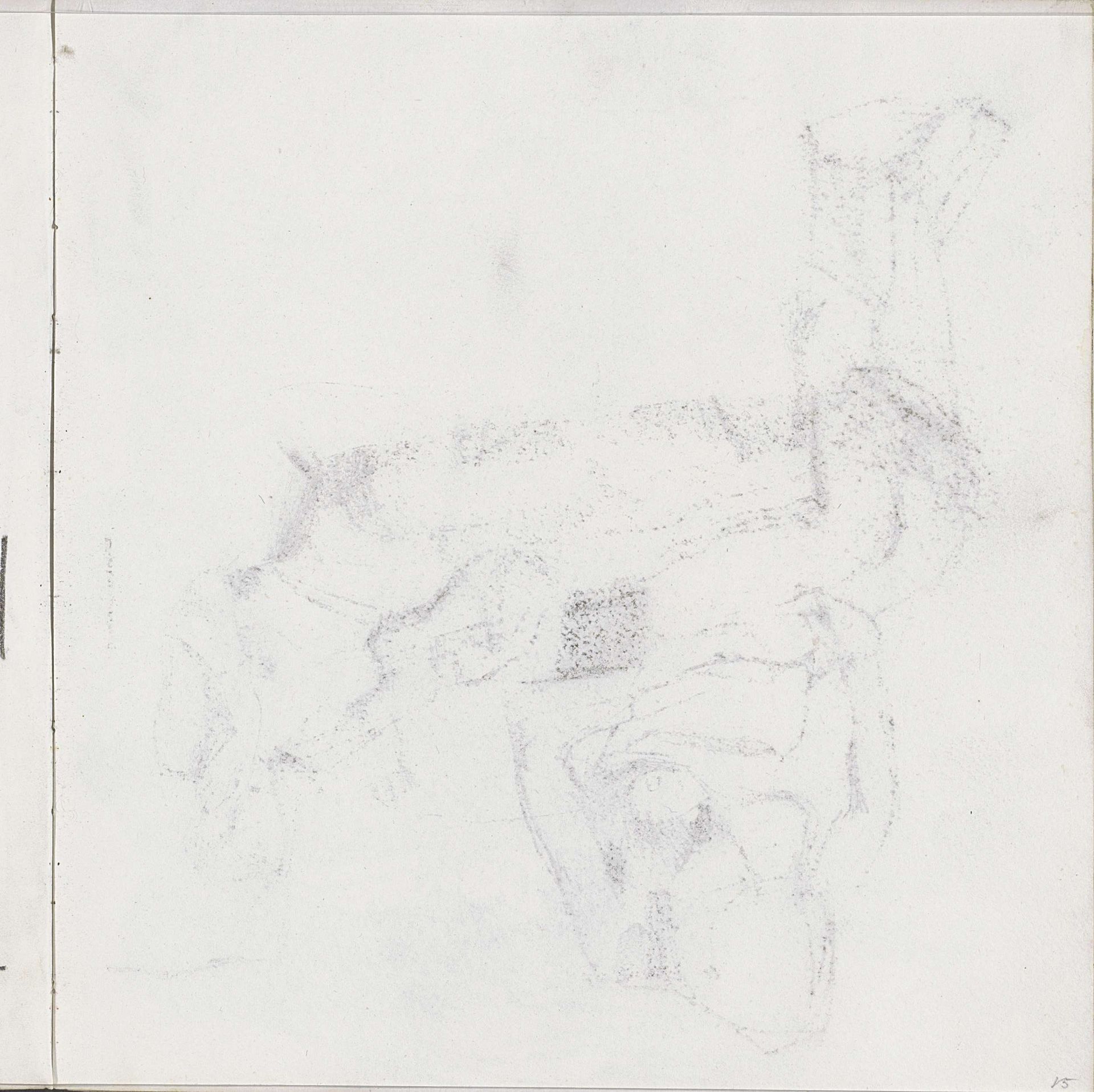 Abklatsch van de krijttekening op blad 14 verso by Isaac Israels