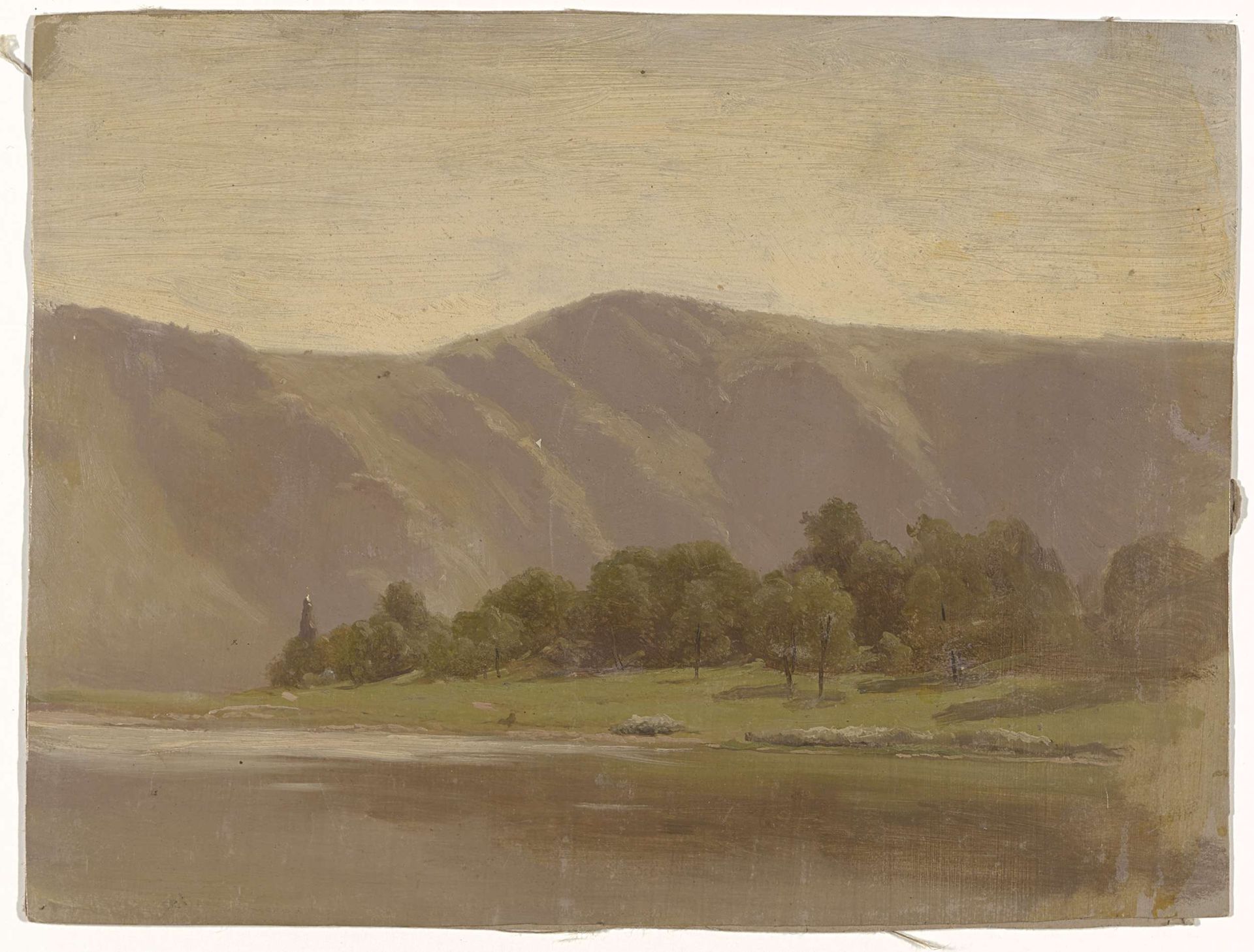 Rivier aan de voet van een gebergte by Guillaume Anne van der Brugghen