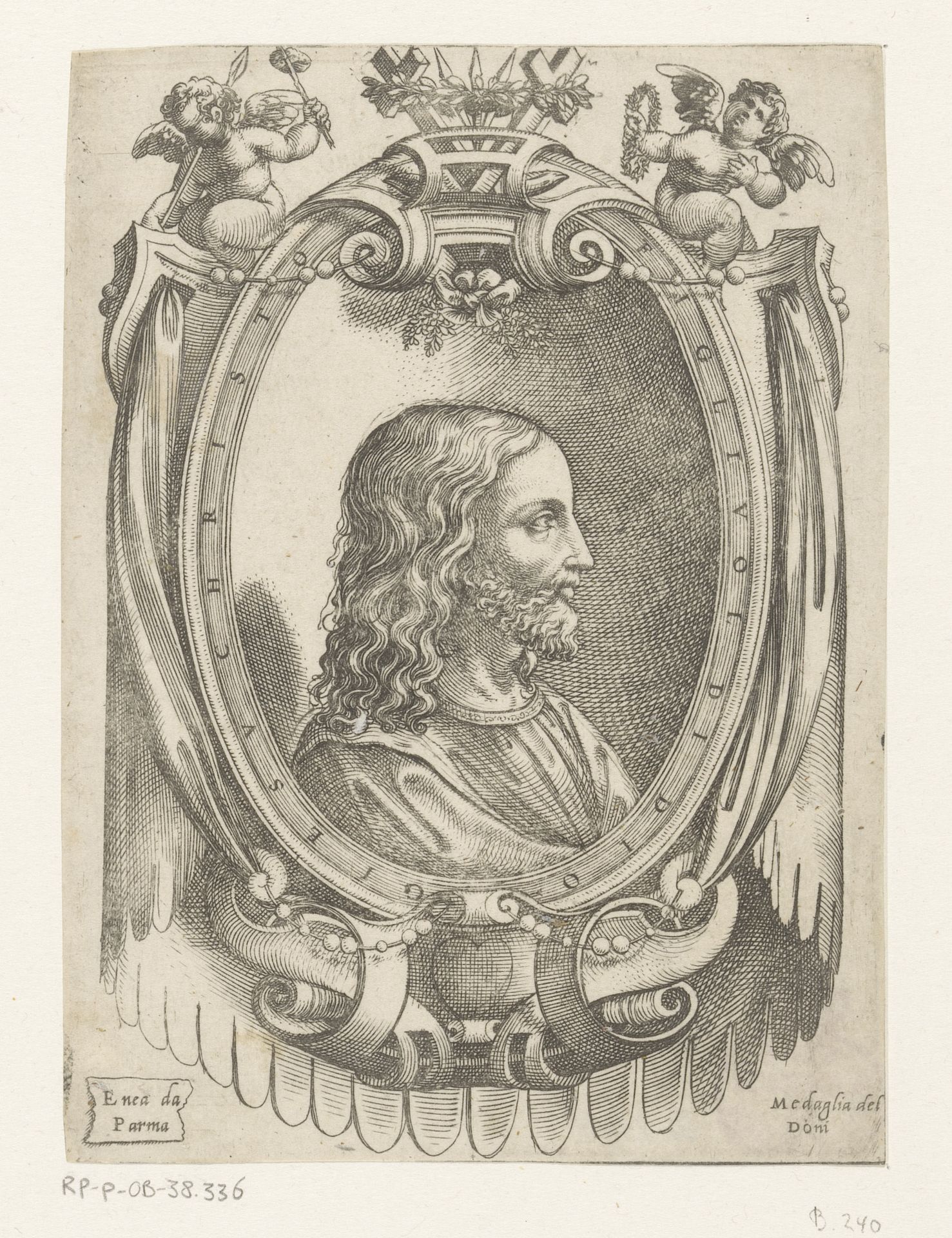 Portret van Christus by Enea Vico