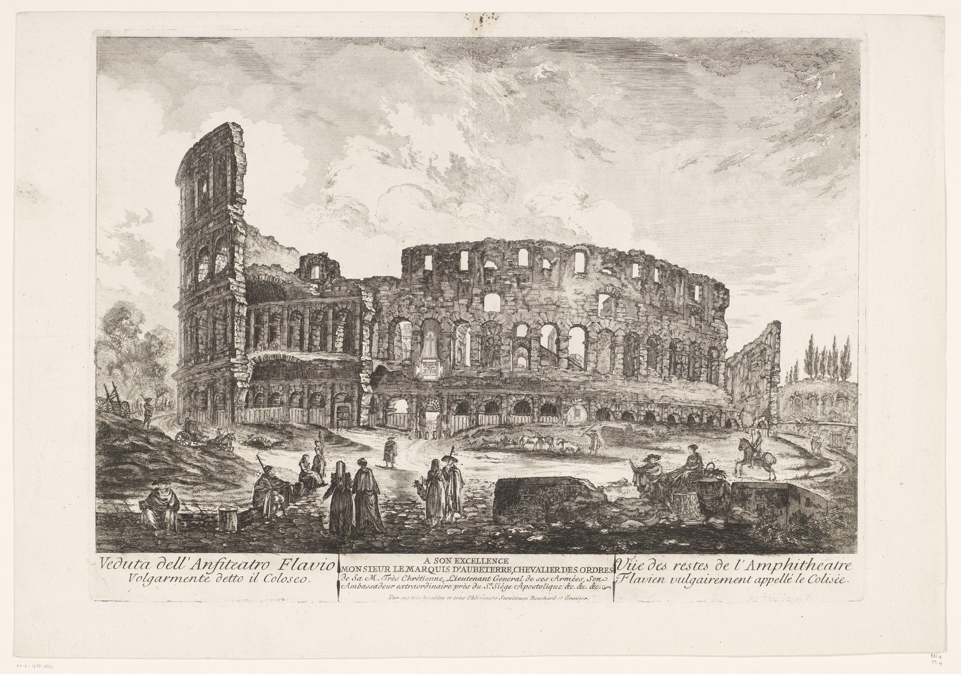 Gezicht op het Colosseum in Rome by Jean Barbault