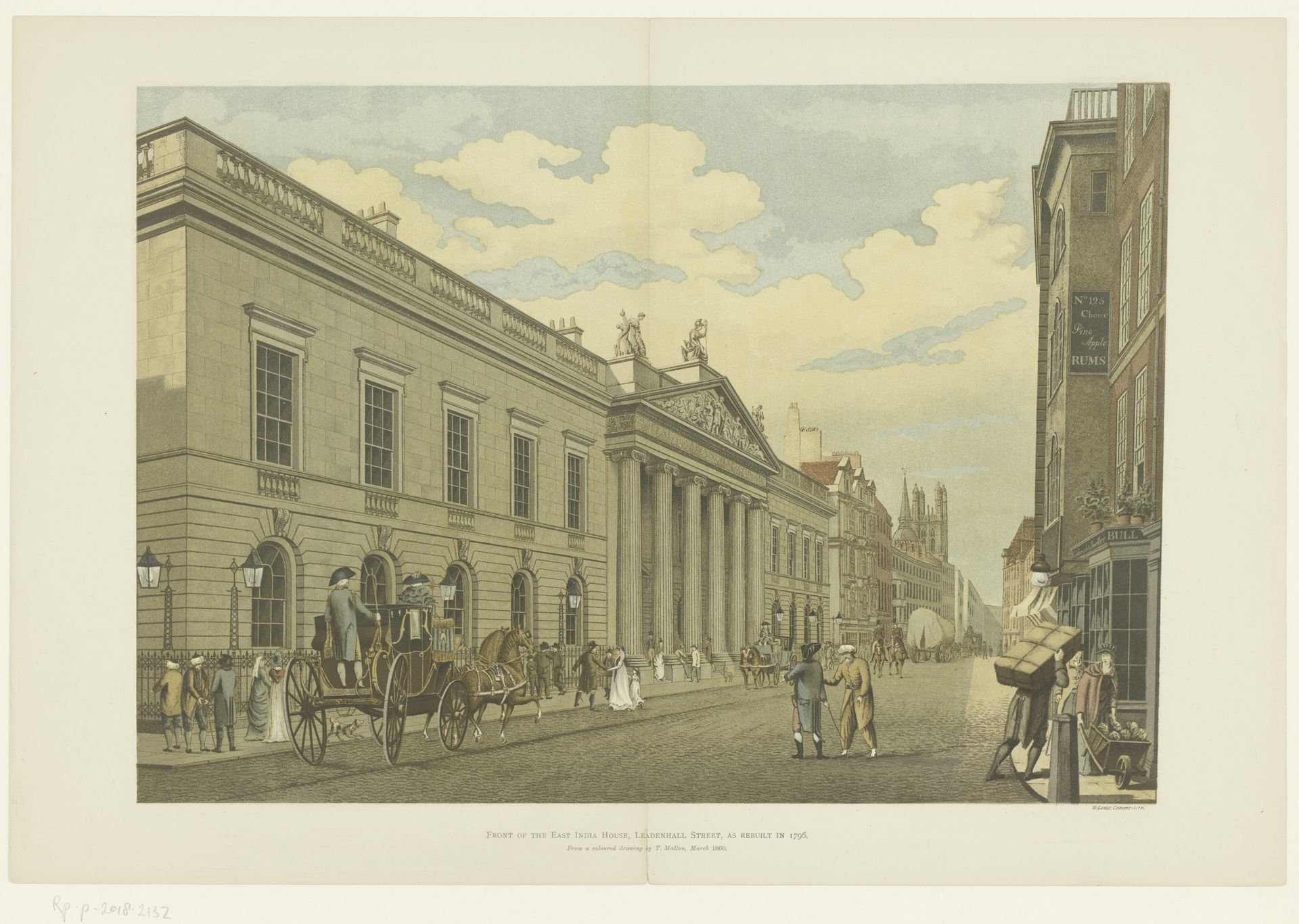 Gezicht op het East India House, te Londen by William H. Griggs