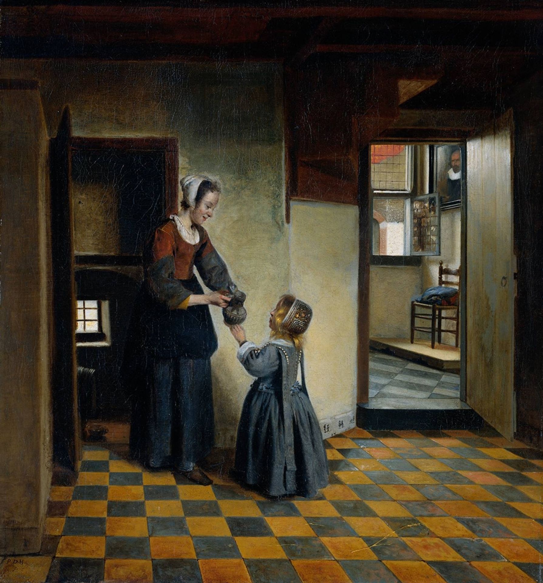 Woman and a Child in a Pantry by Pieter de Hooch