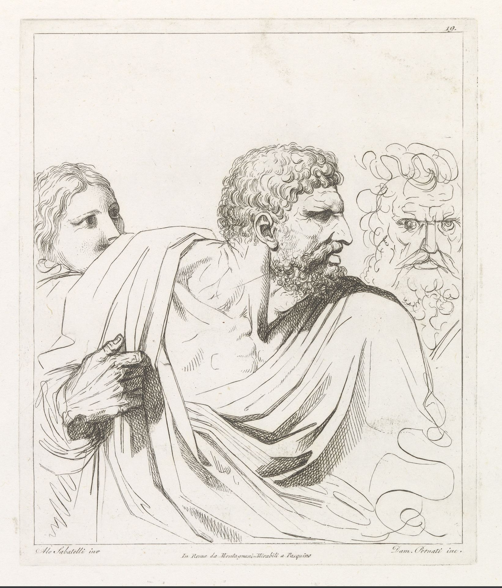 Man met baard, naar rechts by Damiano Pernati