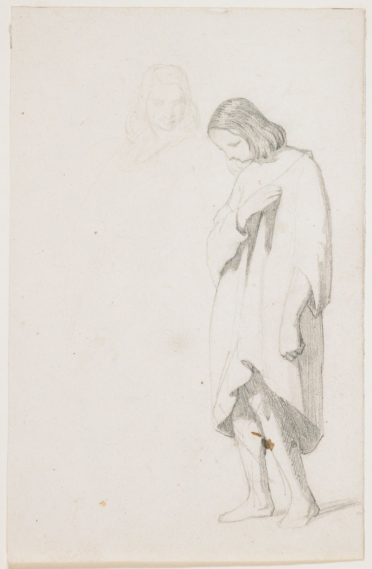 Draped Youth Standing by Louis-Georges Brillouin