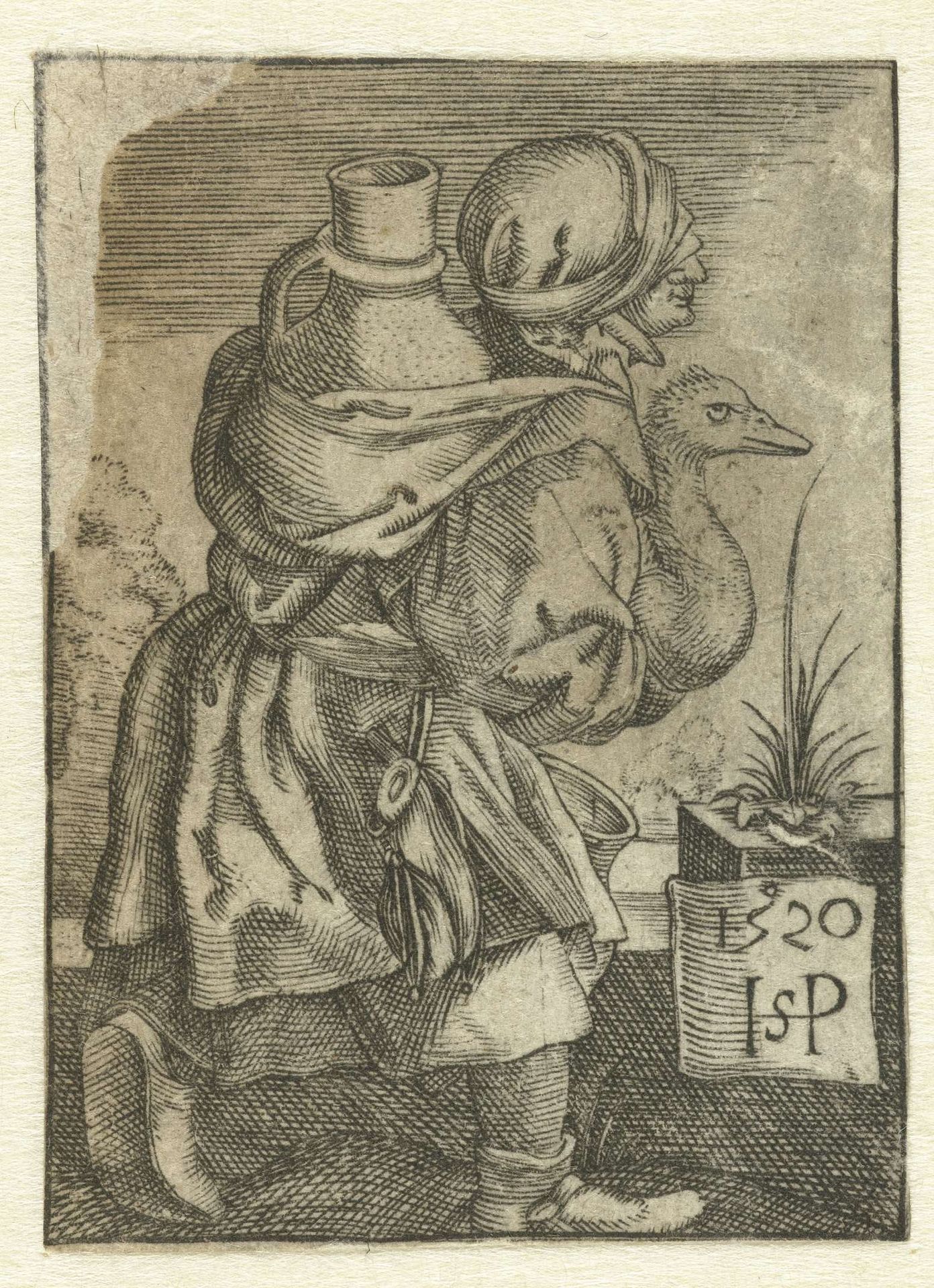 Boerin op weg naar markt by Anonymous