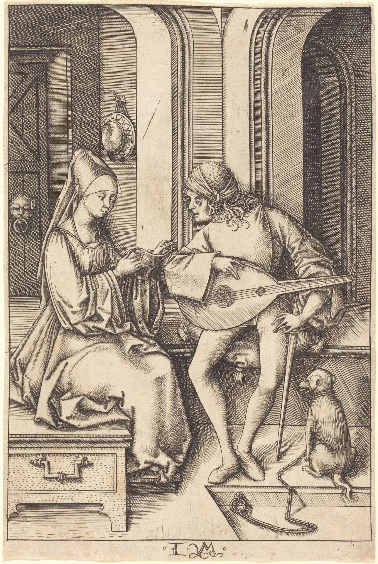 The Lute Player and the Singer by Israhel van Meckenem