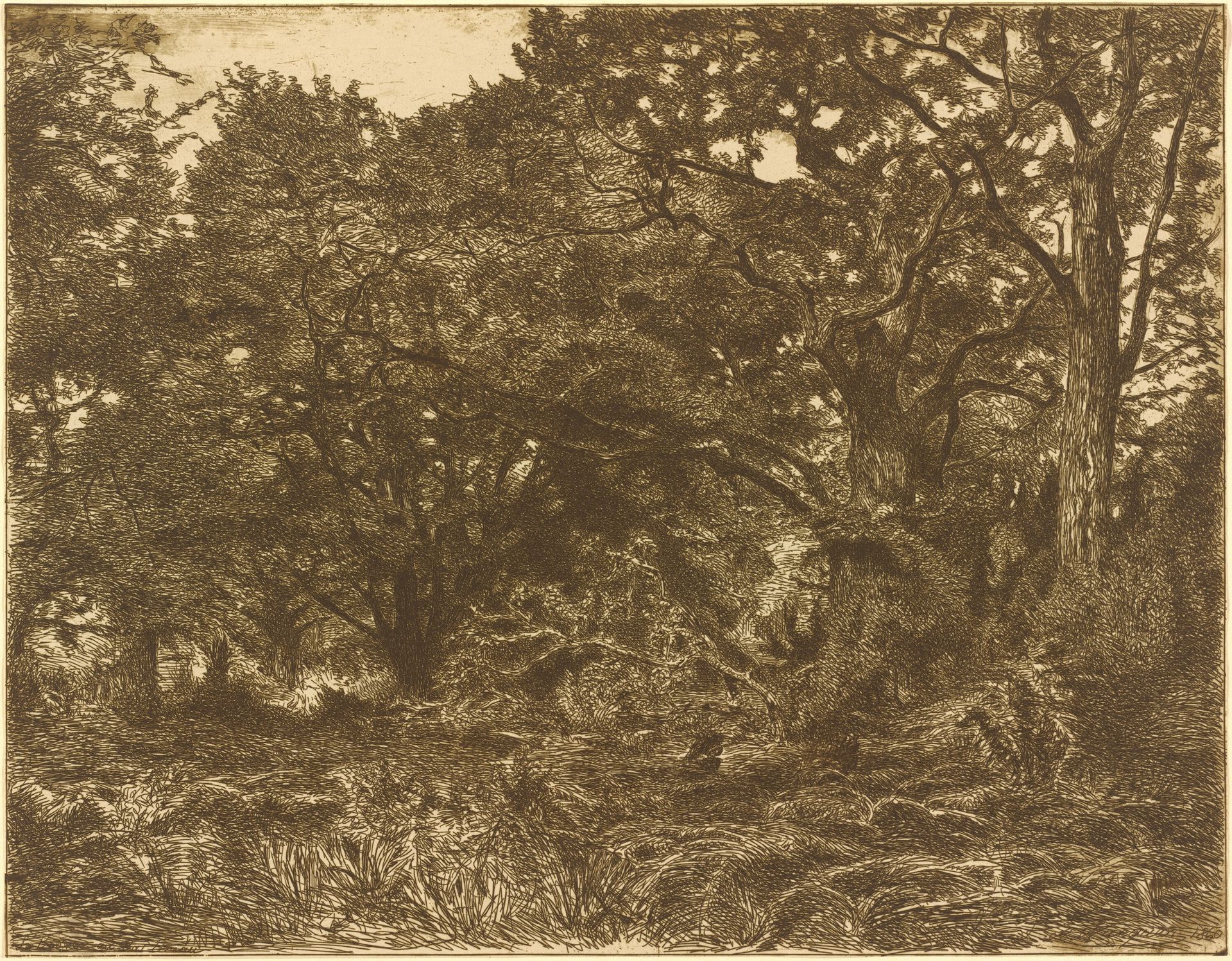 En Foret a Breau by Adolphe André Wacquez