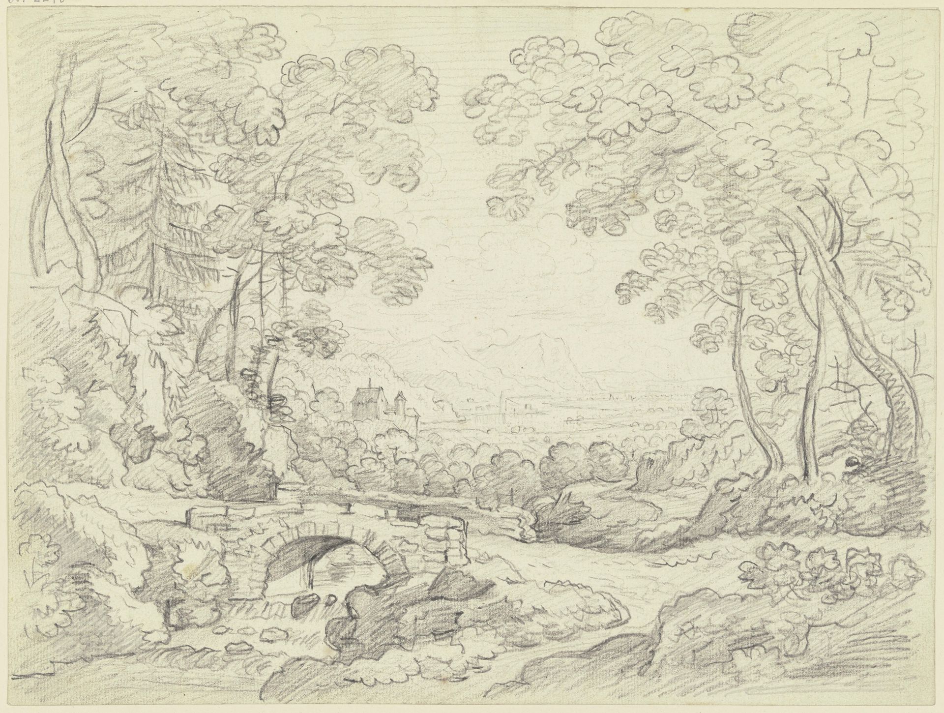 View into a river valley by Friedrich Wilhelm Hirt
