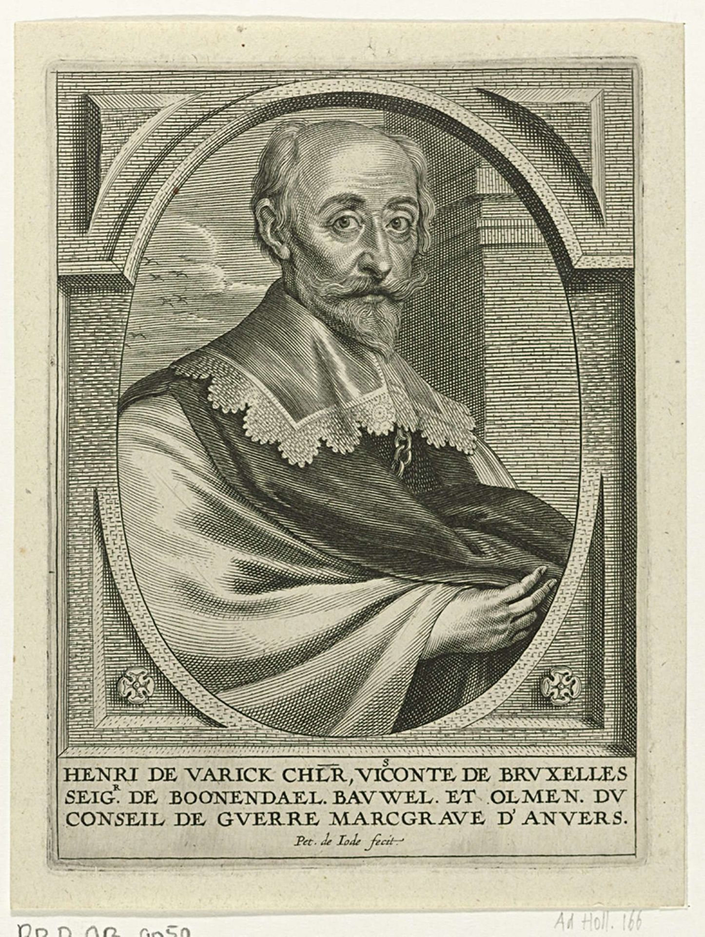 Portret van Hendrik van Varick by Pieter de (II) Jode