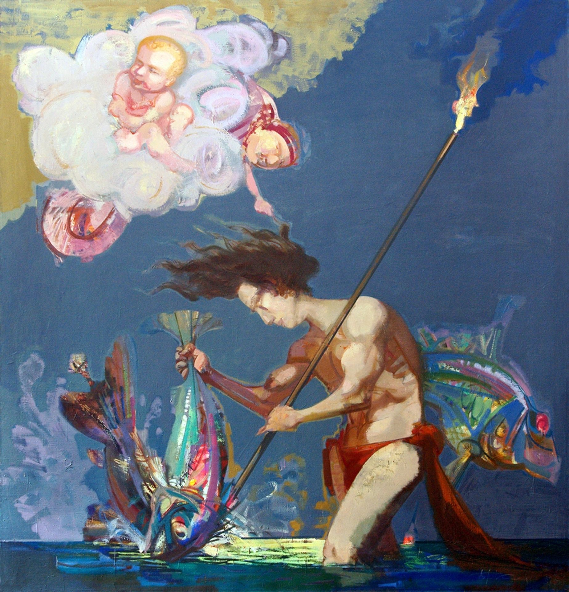 Catchers (right part of the diptych) by Vasiliy Ryabchenko