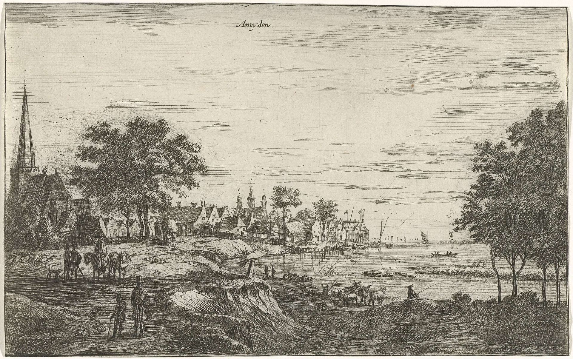 Gezicht op Ameide by Roelant Roghman
