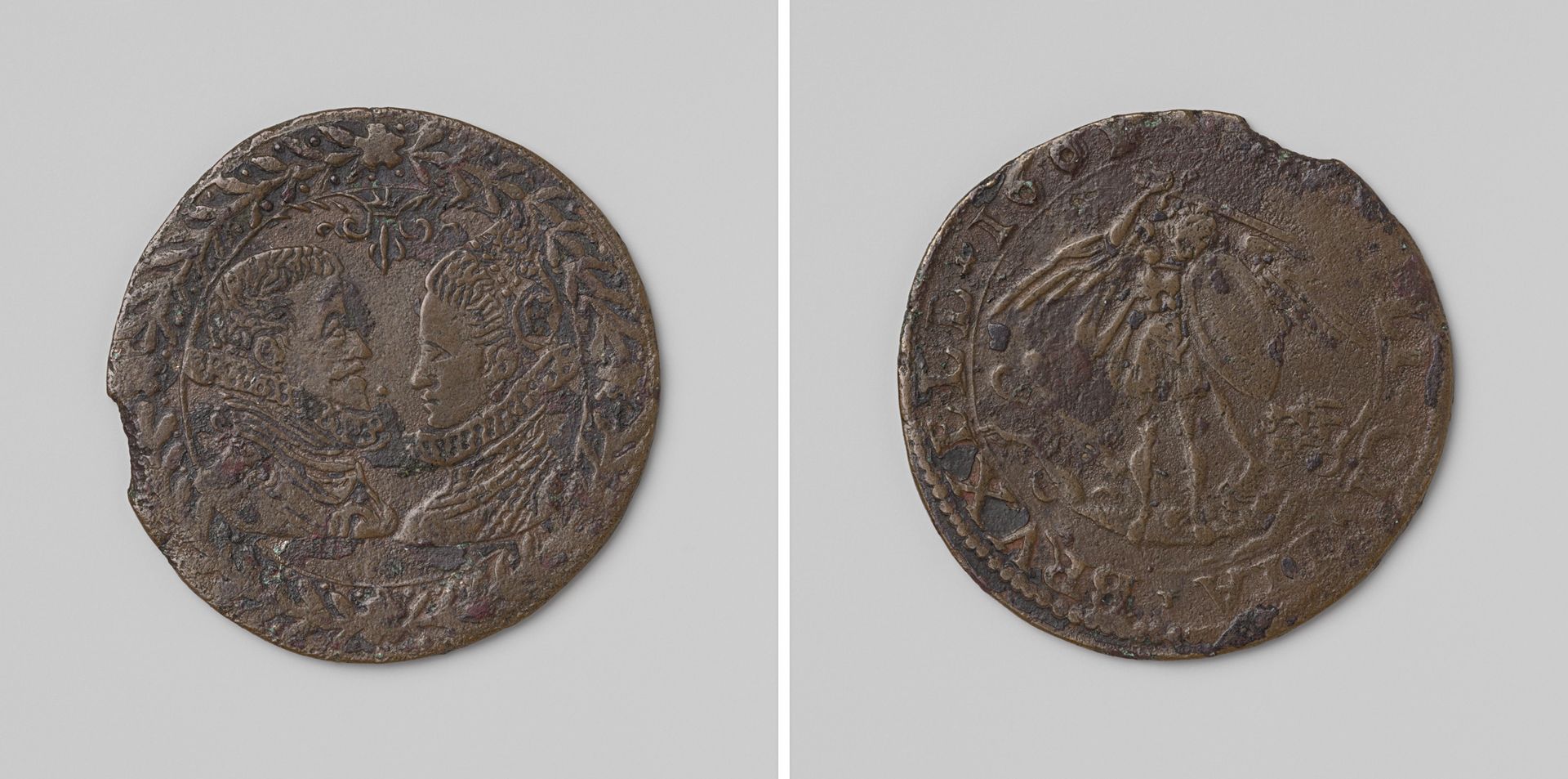 Albrecht en Isabella van Oostenrijk, rekenpenning geslagen op last van de stad Brussel by Anonymous